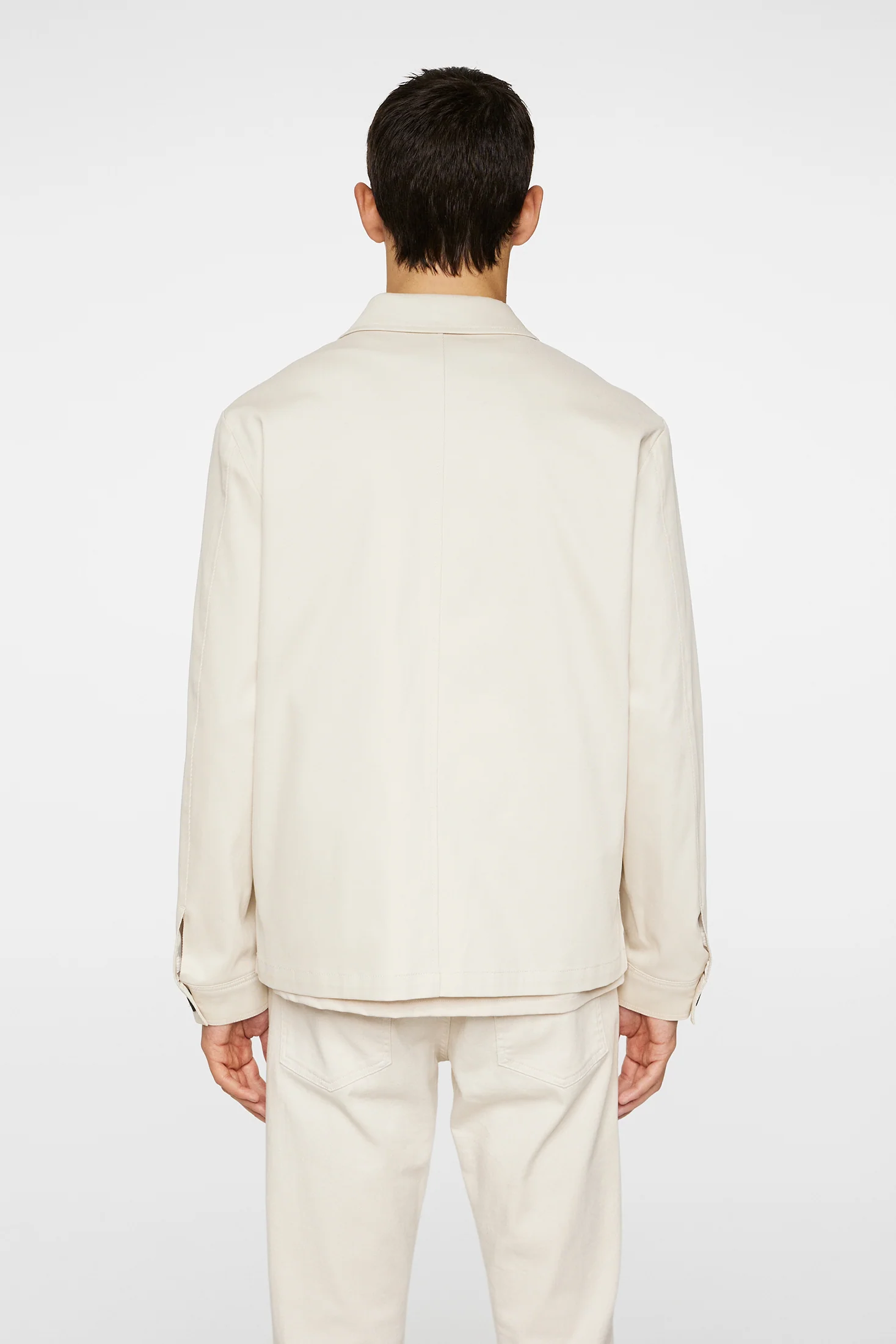 Julius Cotton Twill Overshirt / Moonbeam - Image 3