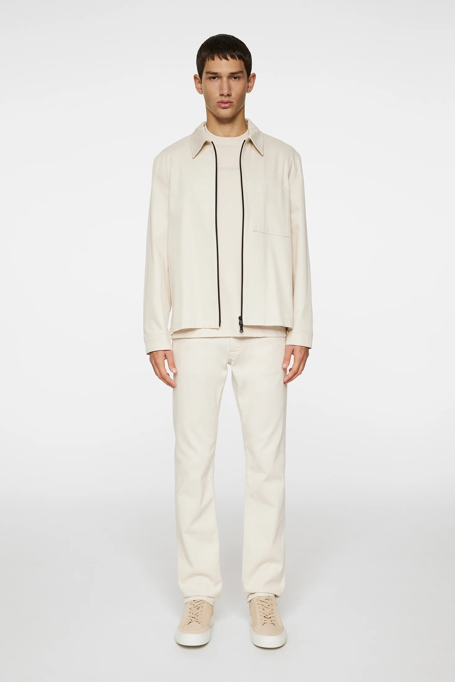 Julius Cotton Twill Overshirt / Moonbeam - Image 4