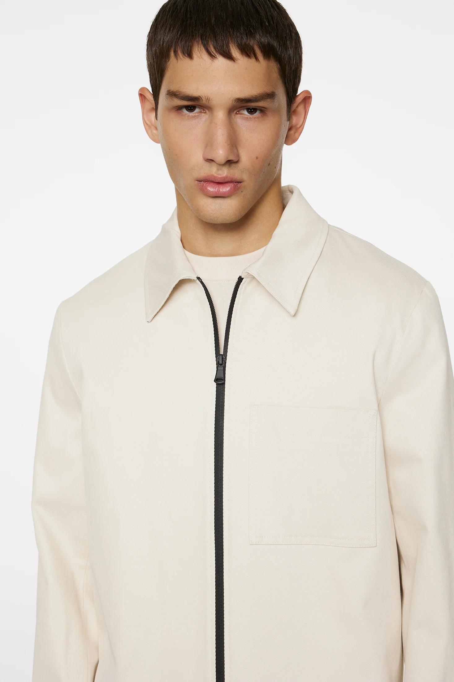 Julius Cotton Twill Overshirt / Moonbeam - Image 5