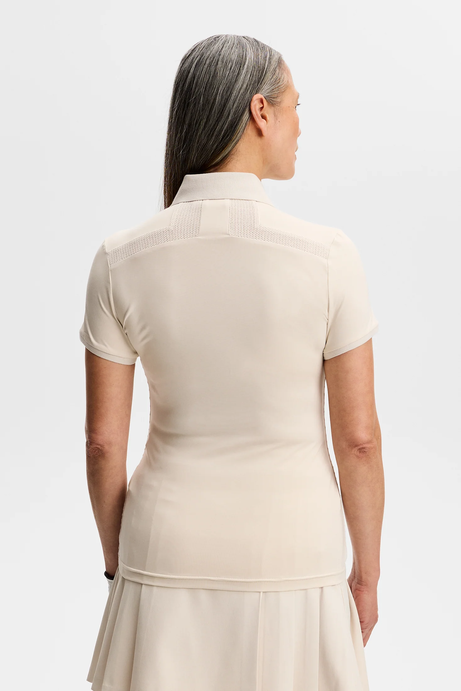 Kailey Hybrid Knit Polo Shirt / Moonbeam - Image 4