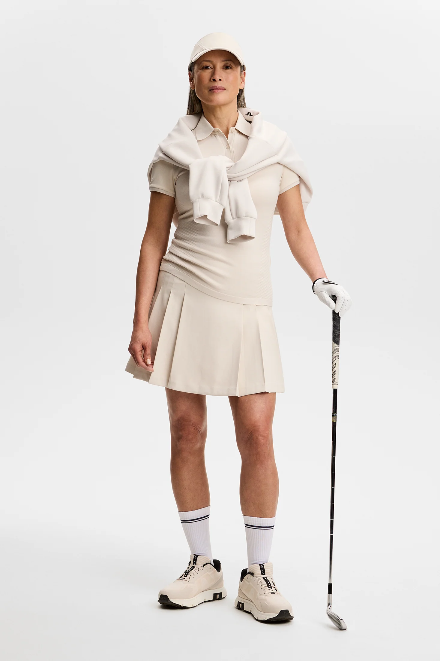 Kailey Hybrid Knit Polo Shirt / Moonbeam - Image 5