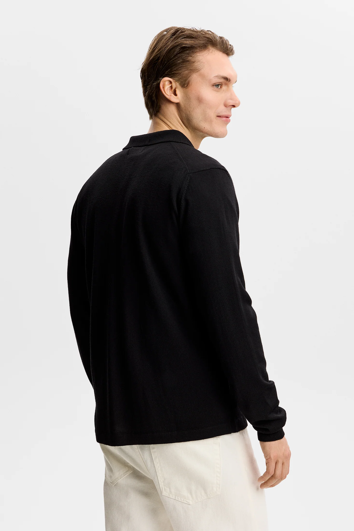 Kaleb Merino Cardigan / Black - Image 4