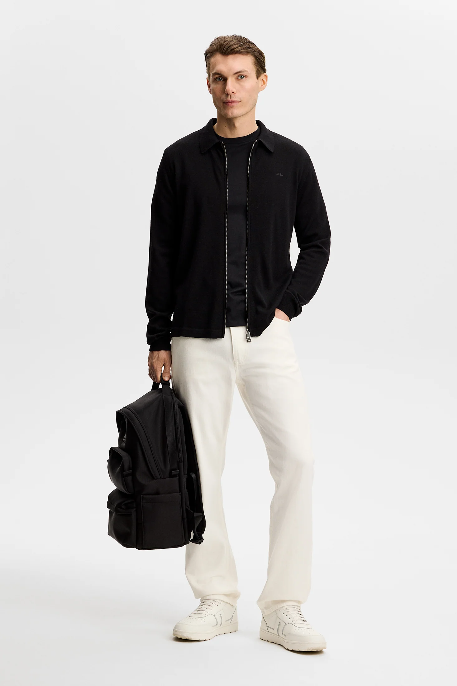Kaleb Merino Cardigan / Black - Image 5
