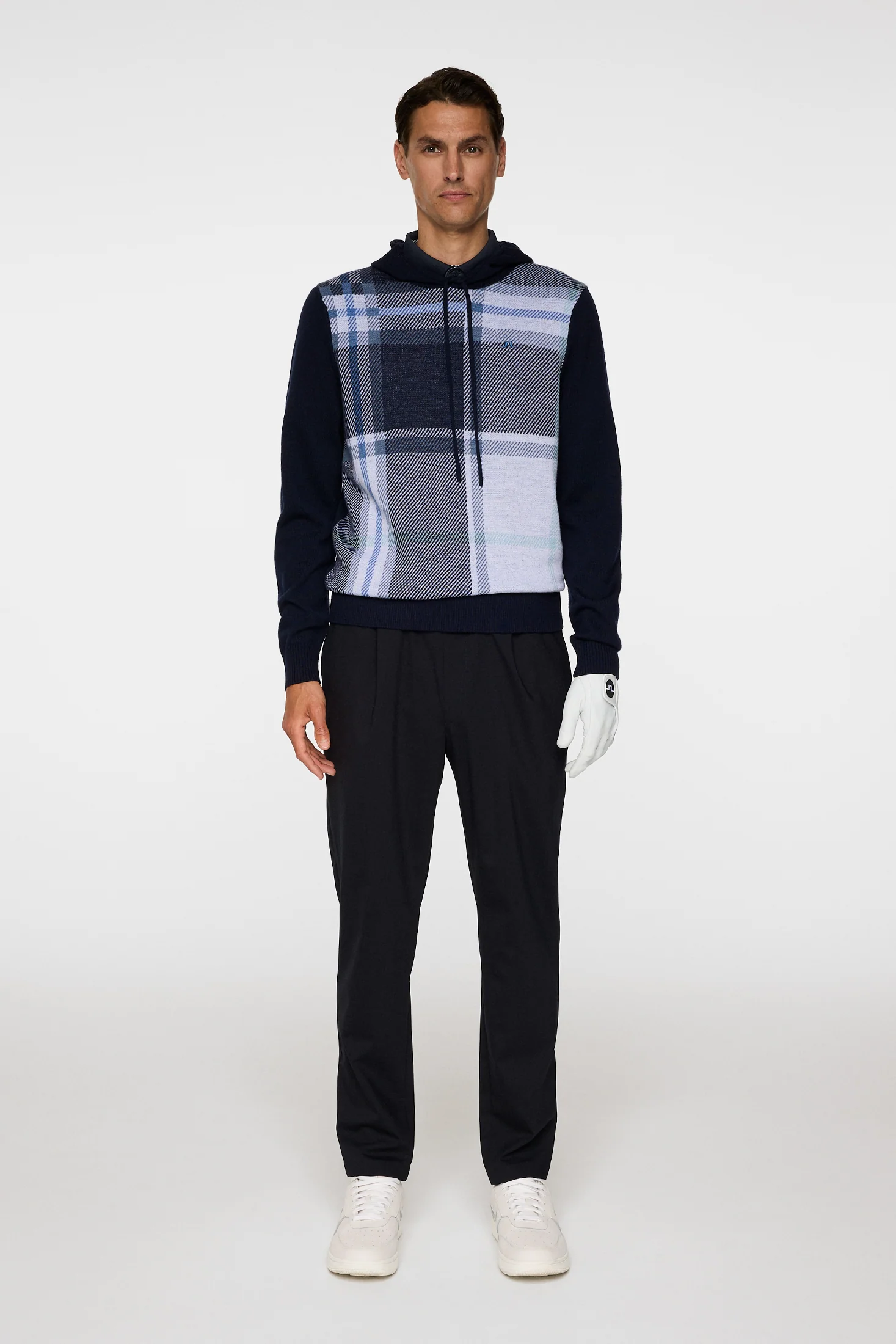 Karl Merino Hoodie DPWT / Tartan Navy - Image 3