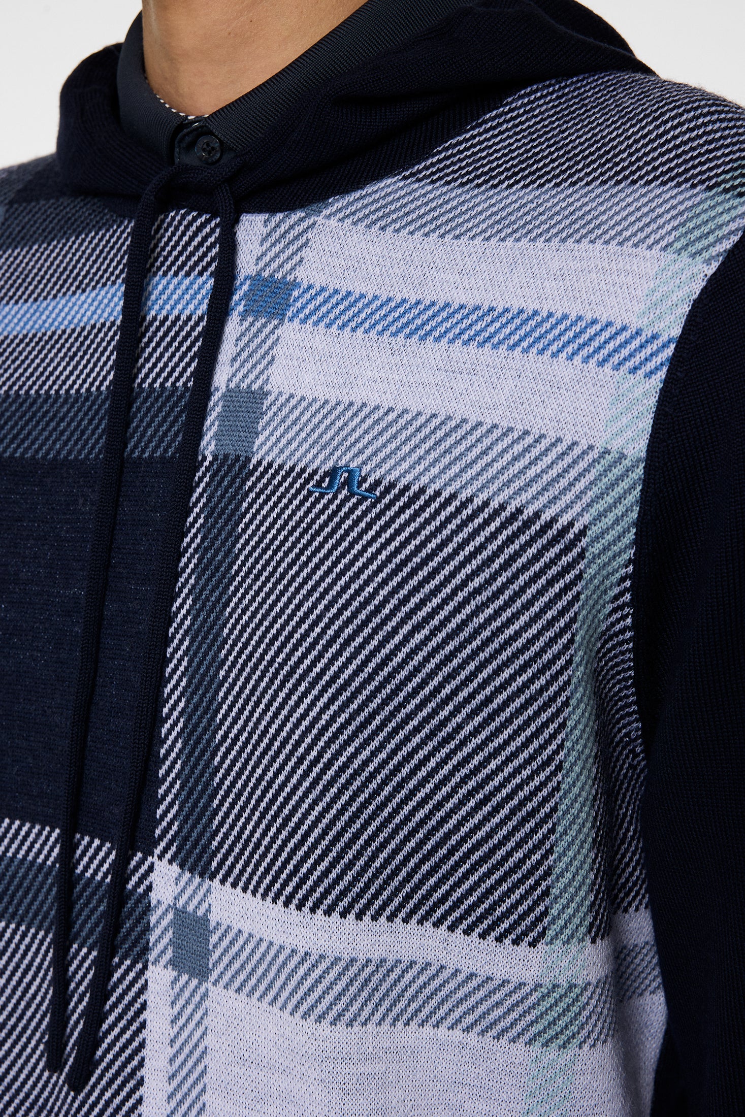 Karl Merino Hoodie DPWT / Tartan Navy - Image 5