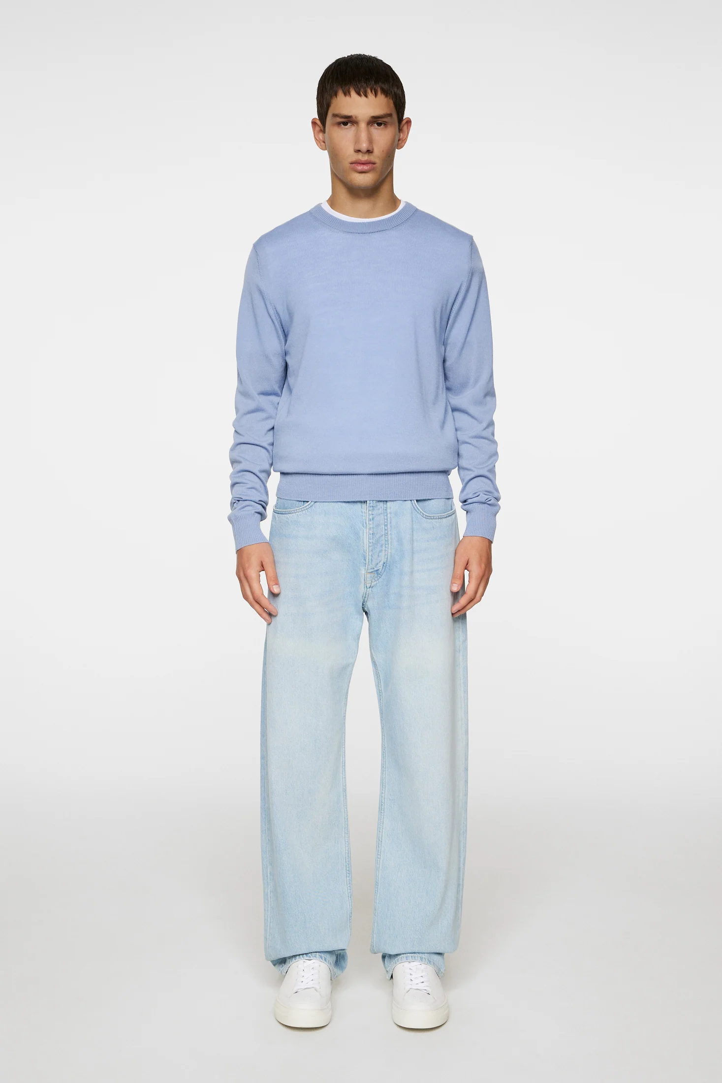 Keane Light Merino Crew Neck / Rain Washed - Image 4