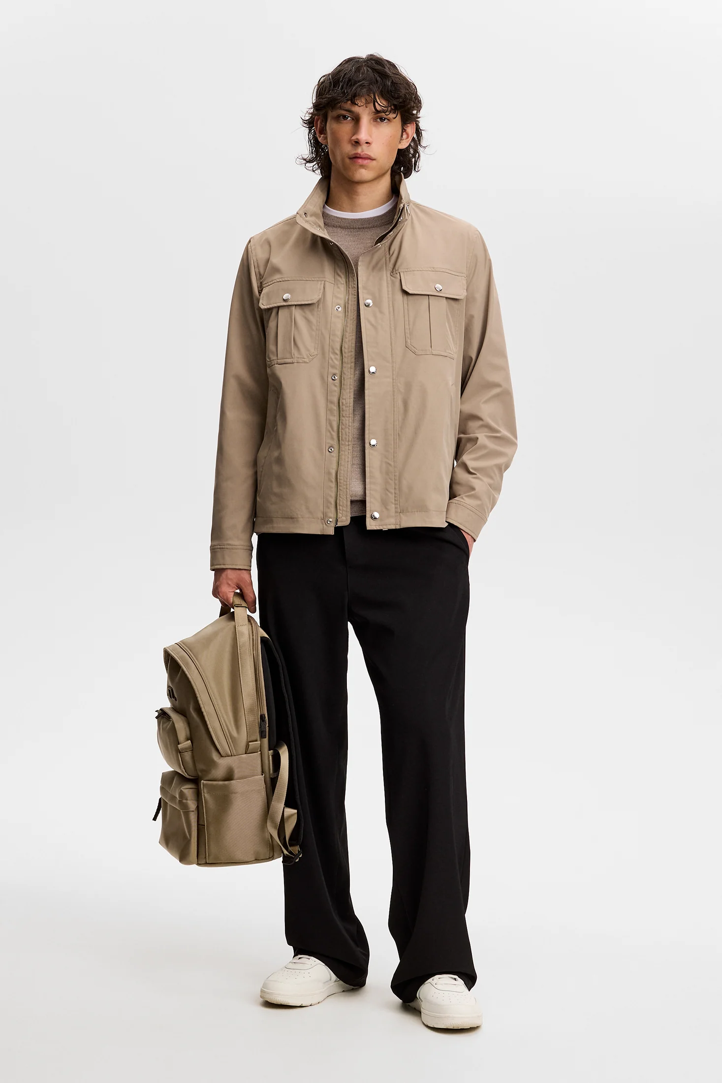 Keane Merino Crew Neck / Brindle Melange - Image 5