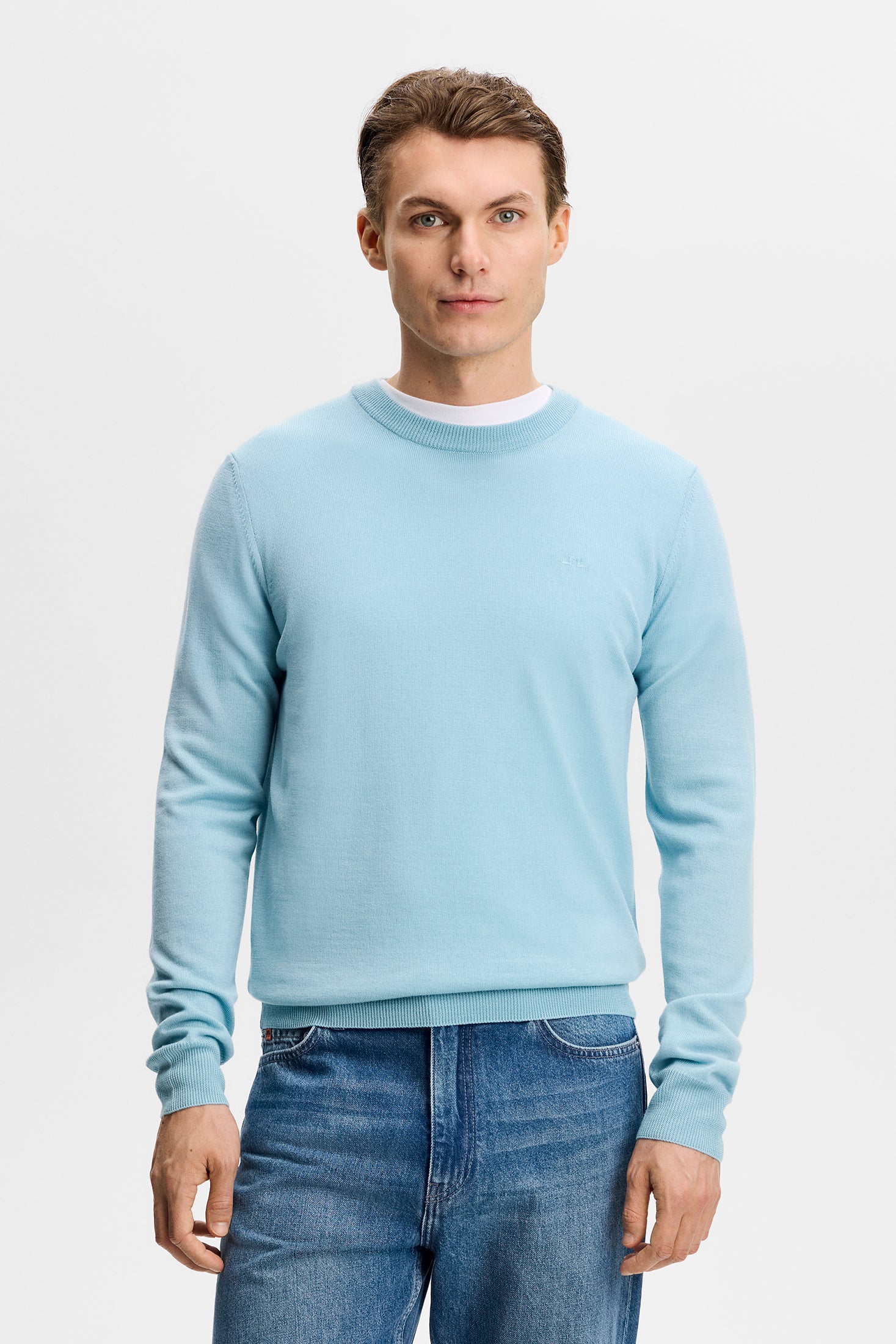 Keane Merino Crew Neck / Forget-Me-Not - Image 3