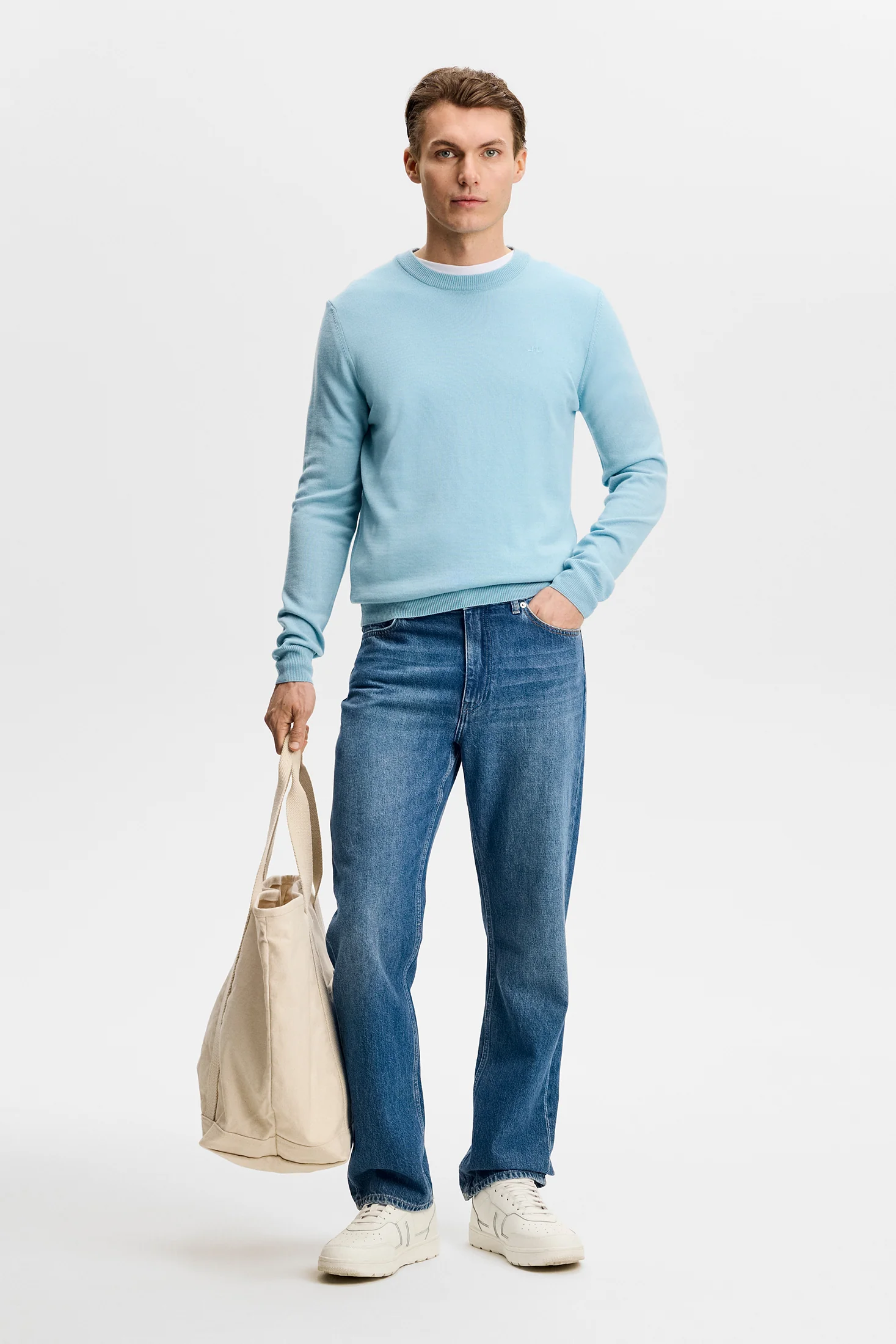 Keane Merino Crew Neck / Forget-Me-Not - Image 5