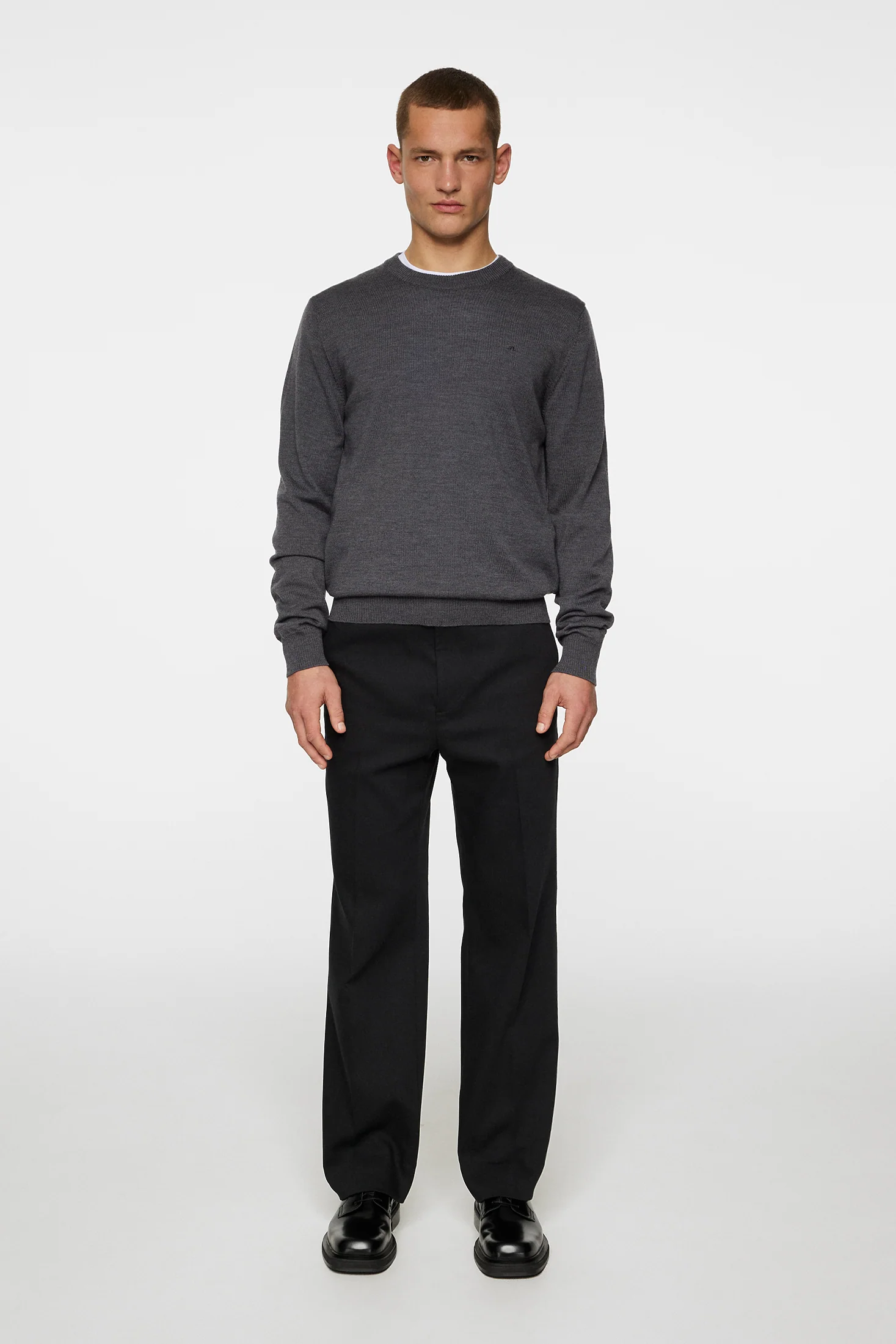Keane Merino Crew Neck / Lava Smoke Melange - Image 4