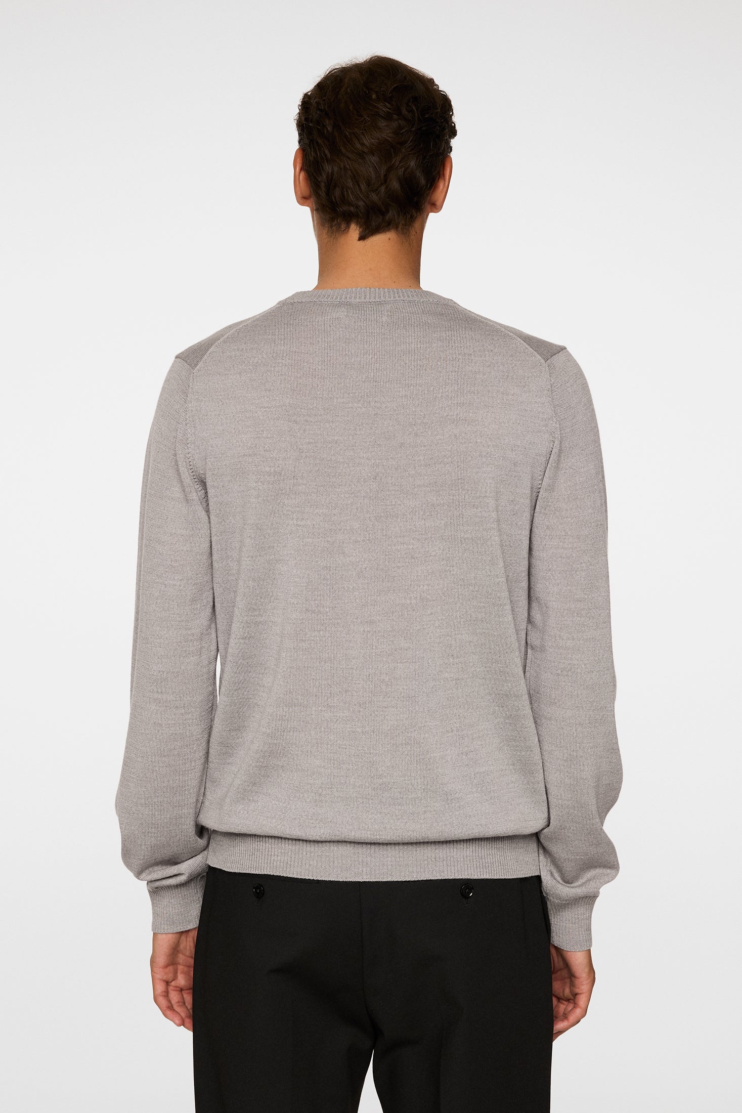 Keane Merino Crew Neck / Light Grey Melange - Image 3