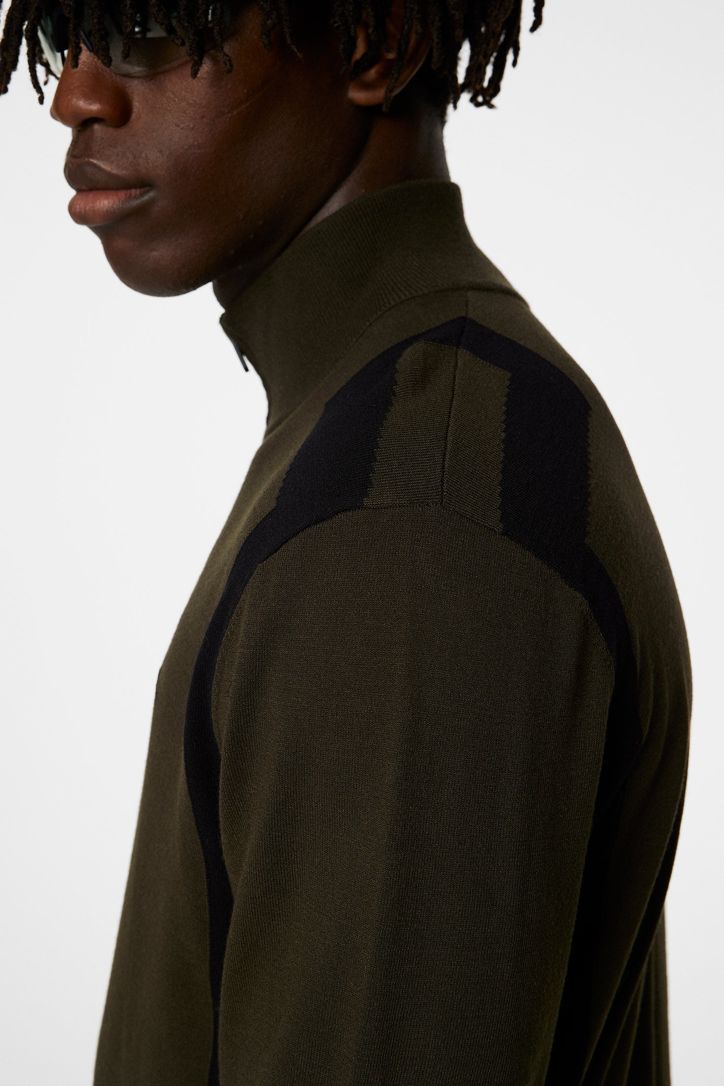 Kendrick Knitted Zip Sweater / Forest Green - Image 5