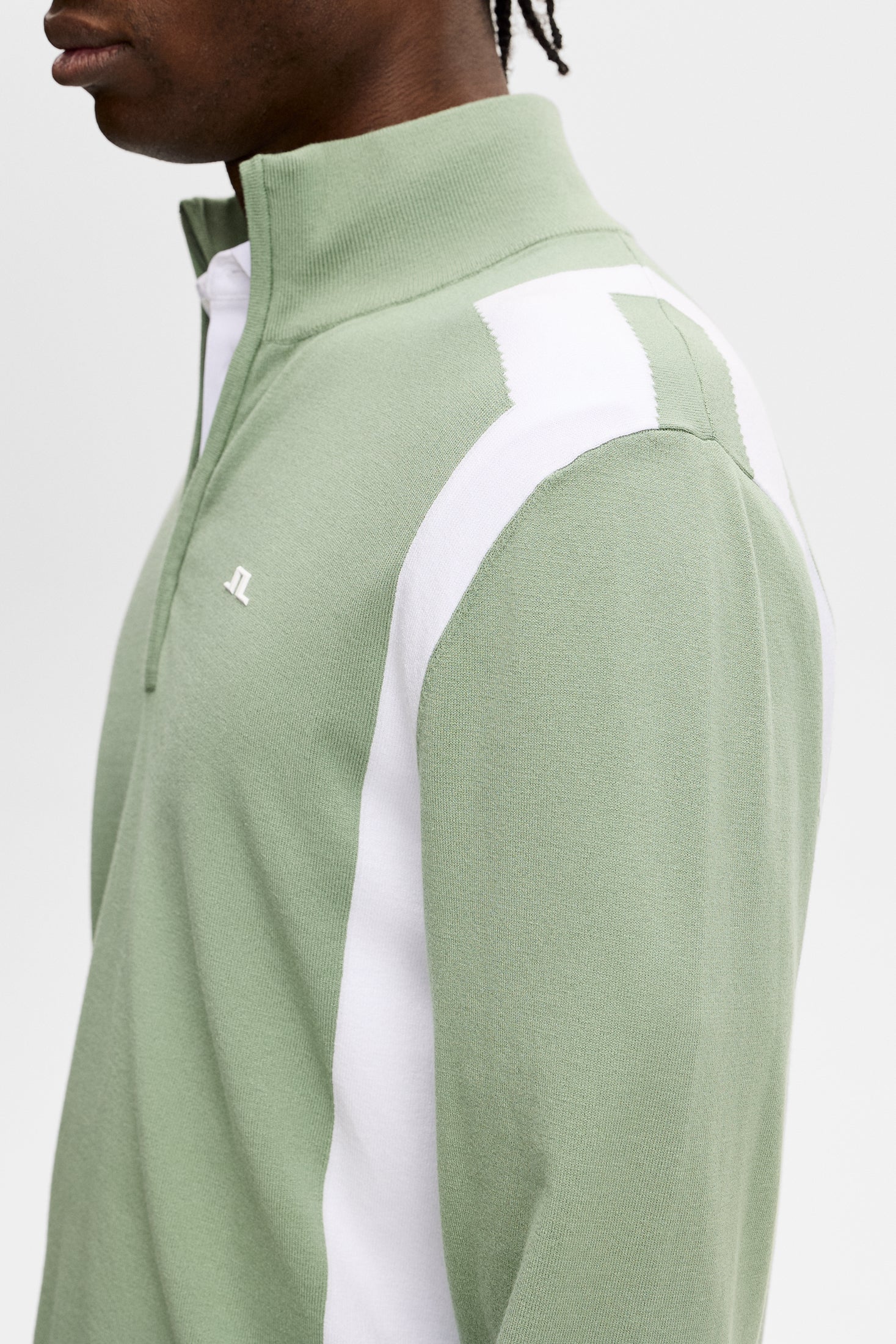Kendrick Knitted Zip Sweater / Hedge Green - Image 5