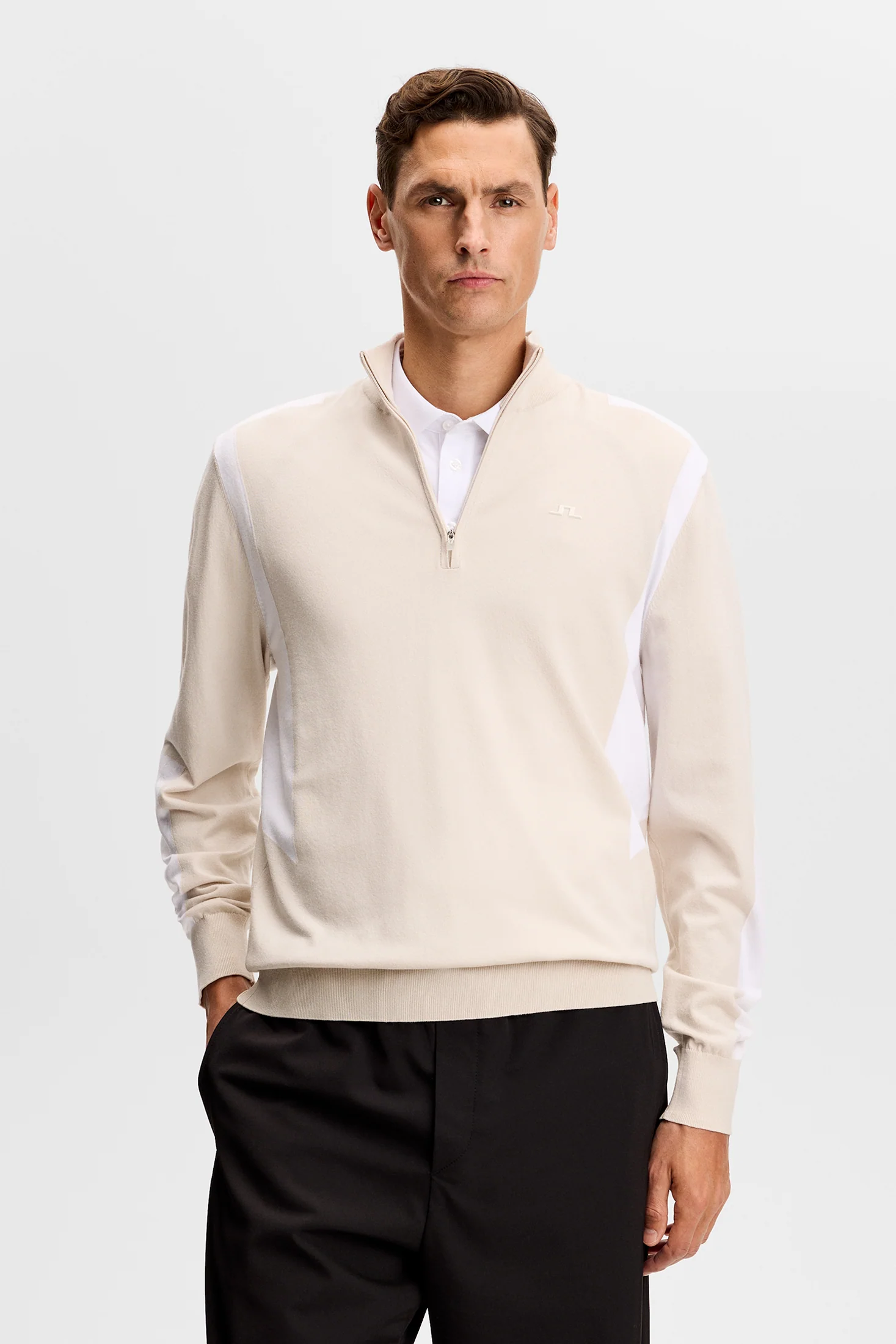 Kendrick Knitted Zip Sweater / Moonbeam - Image 2
