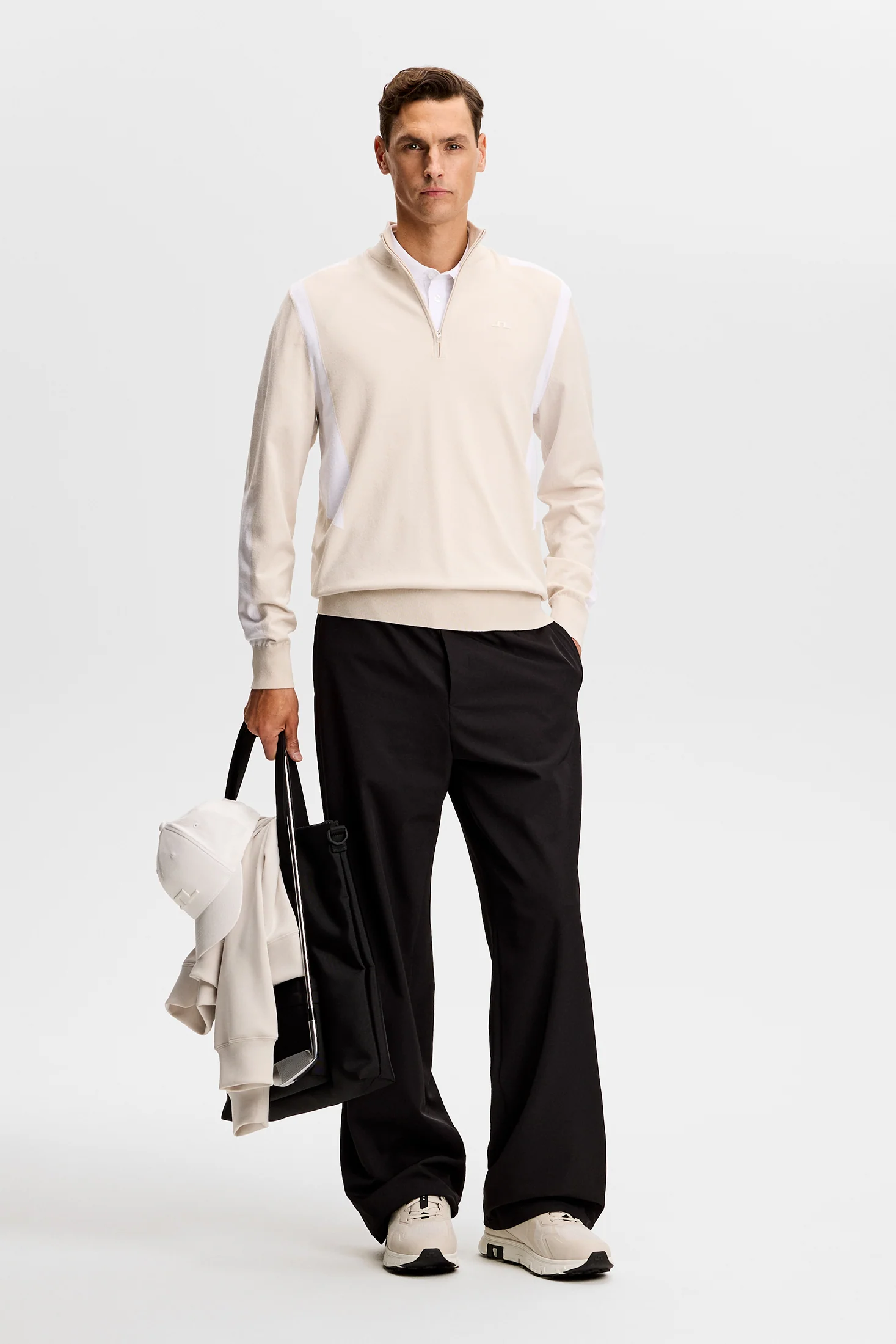 Kendrick Knitted Zip Sweater / Moonbeam - Image 4
