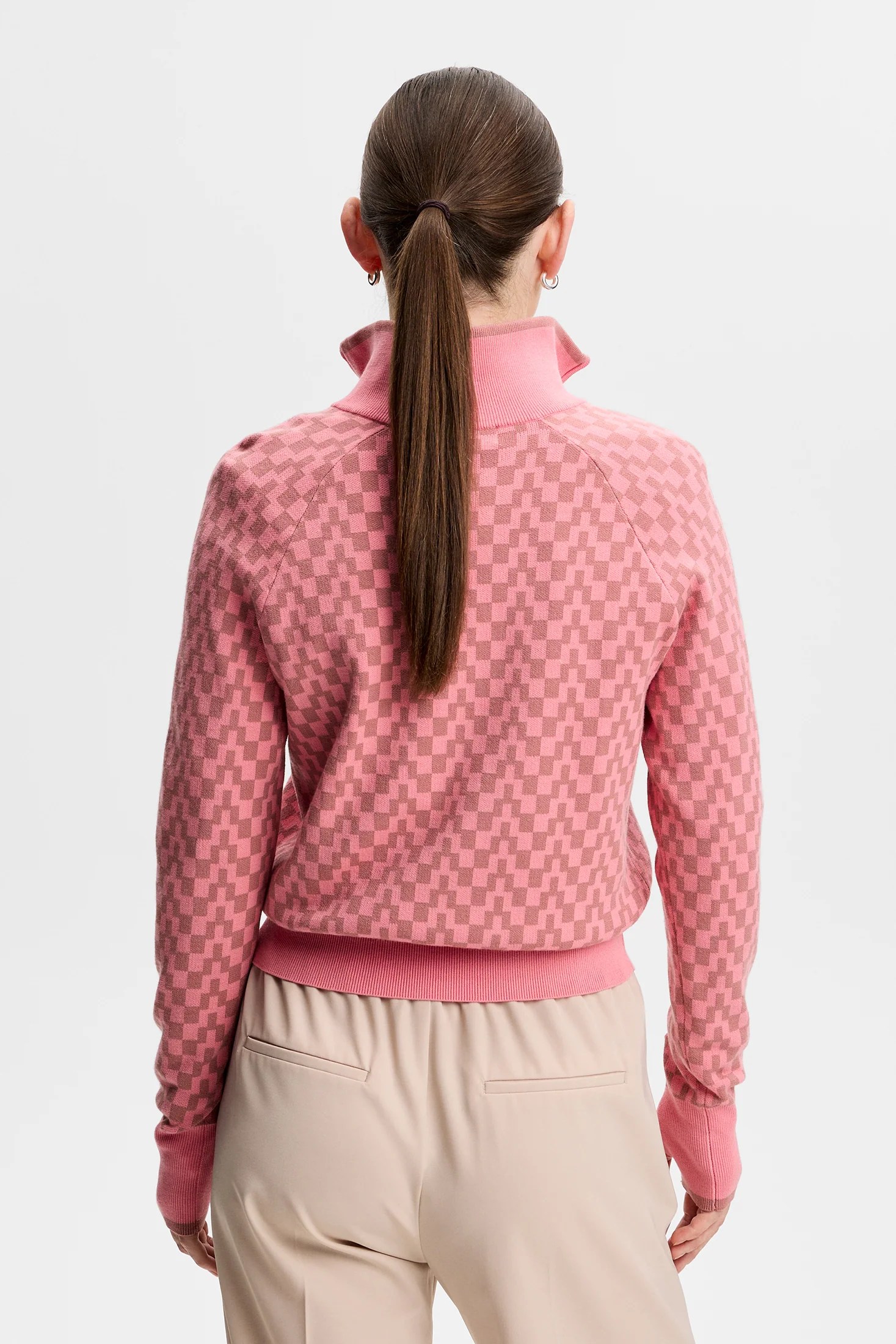 Kerla Knitted Zip Sweater / Bridge Stack Rose M - Image 3