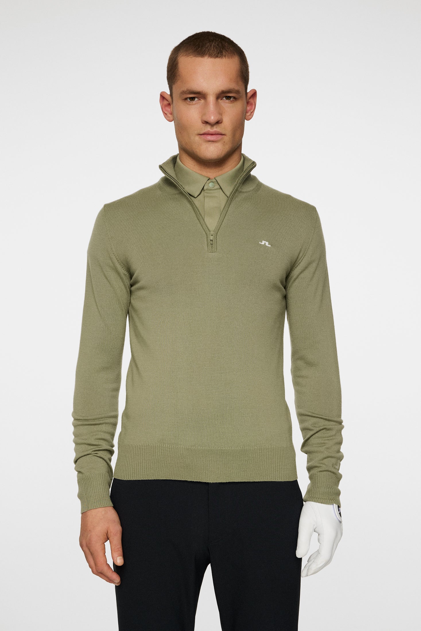 Kian Zipped Sweater / Oil Green - Image 2