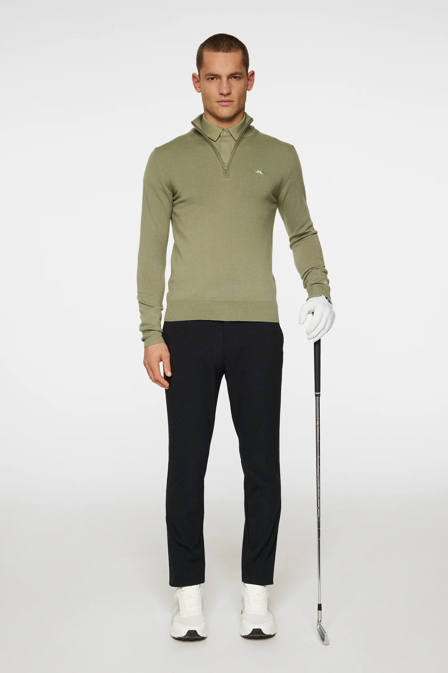 Kian Zipped Sweater / Oil Green - Image 4