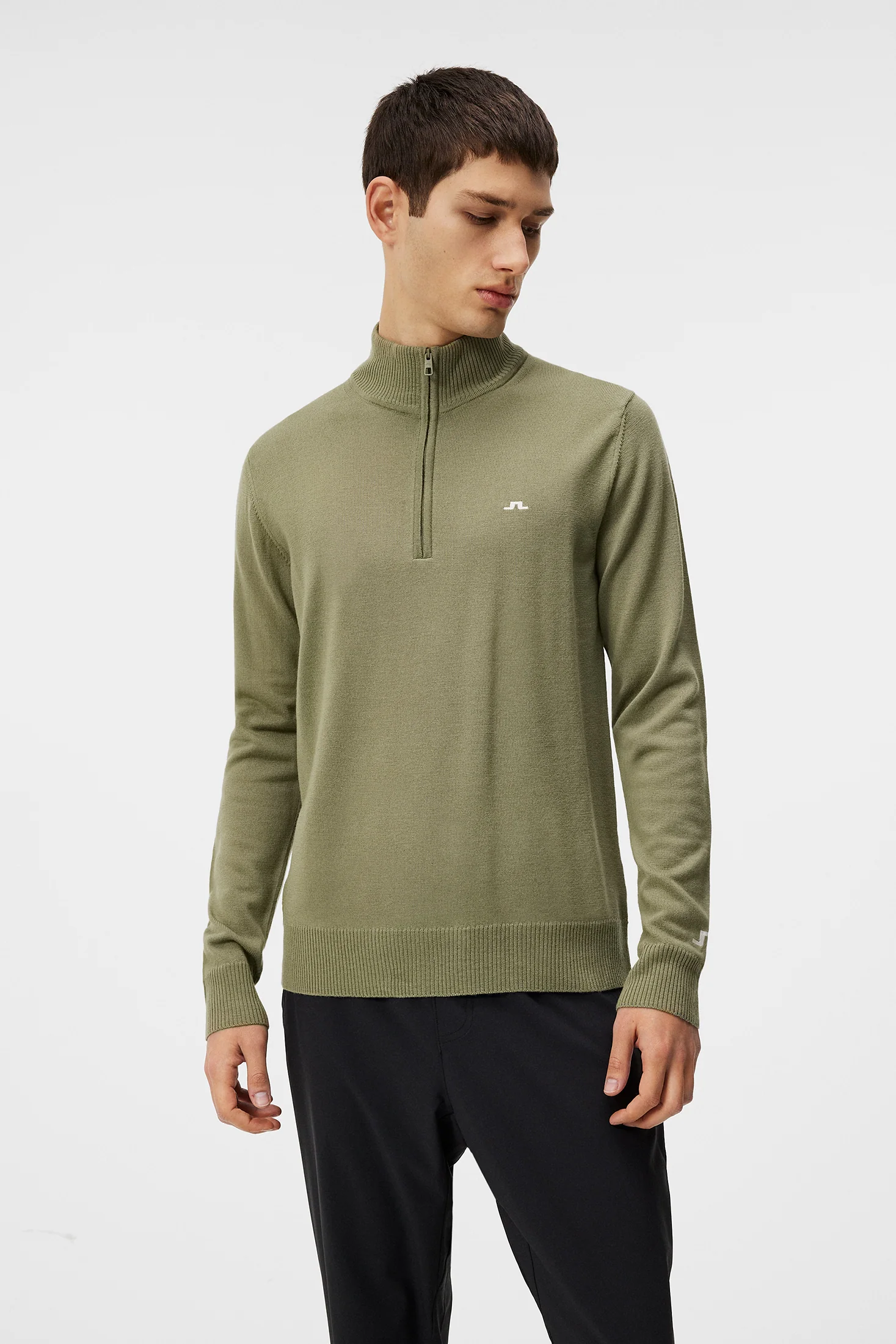Kian Zipped Sweater / Oil Green - Image 2
