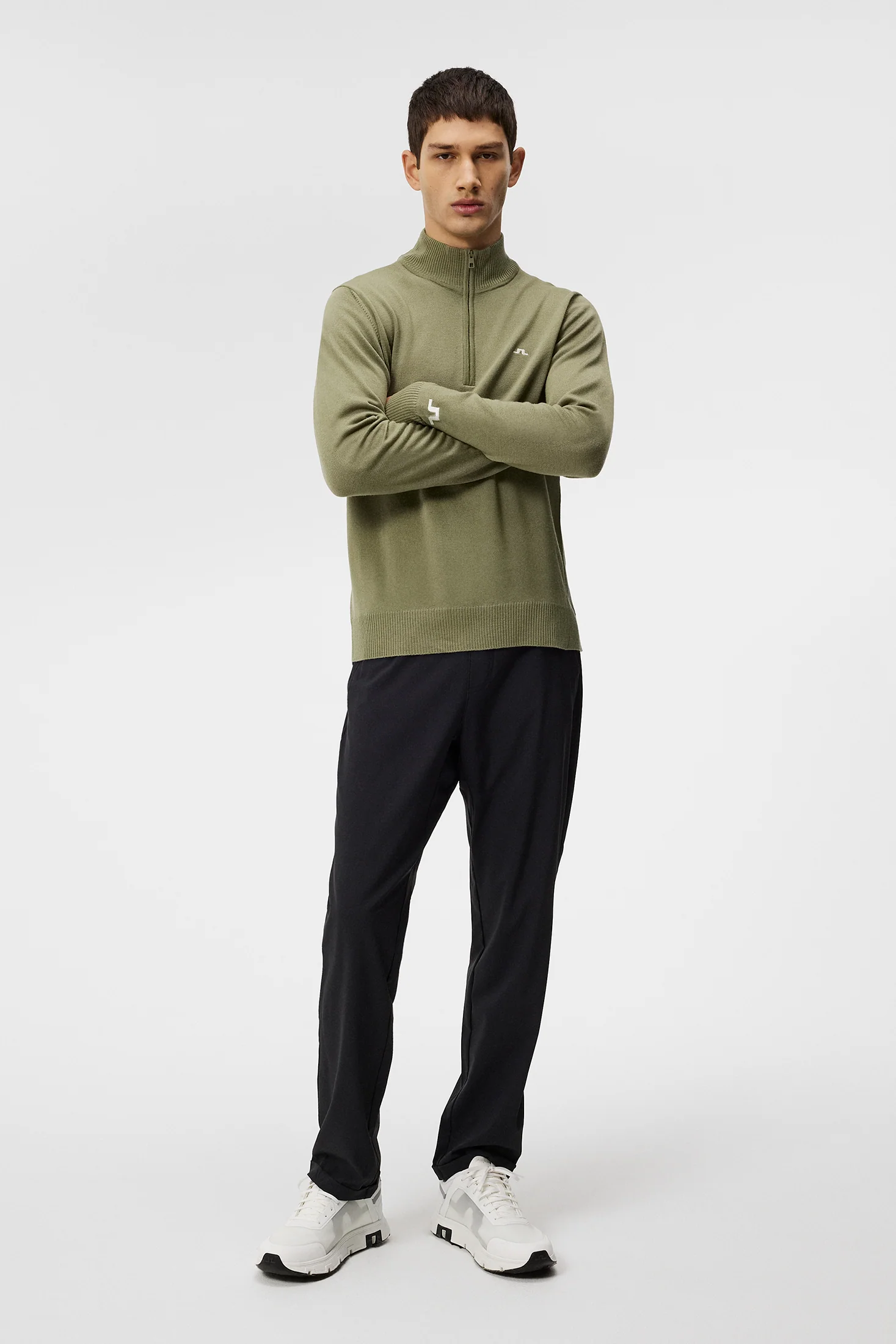 Kian Zipped Sweater / Oil Green - Image 4