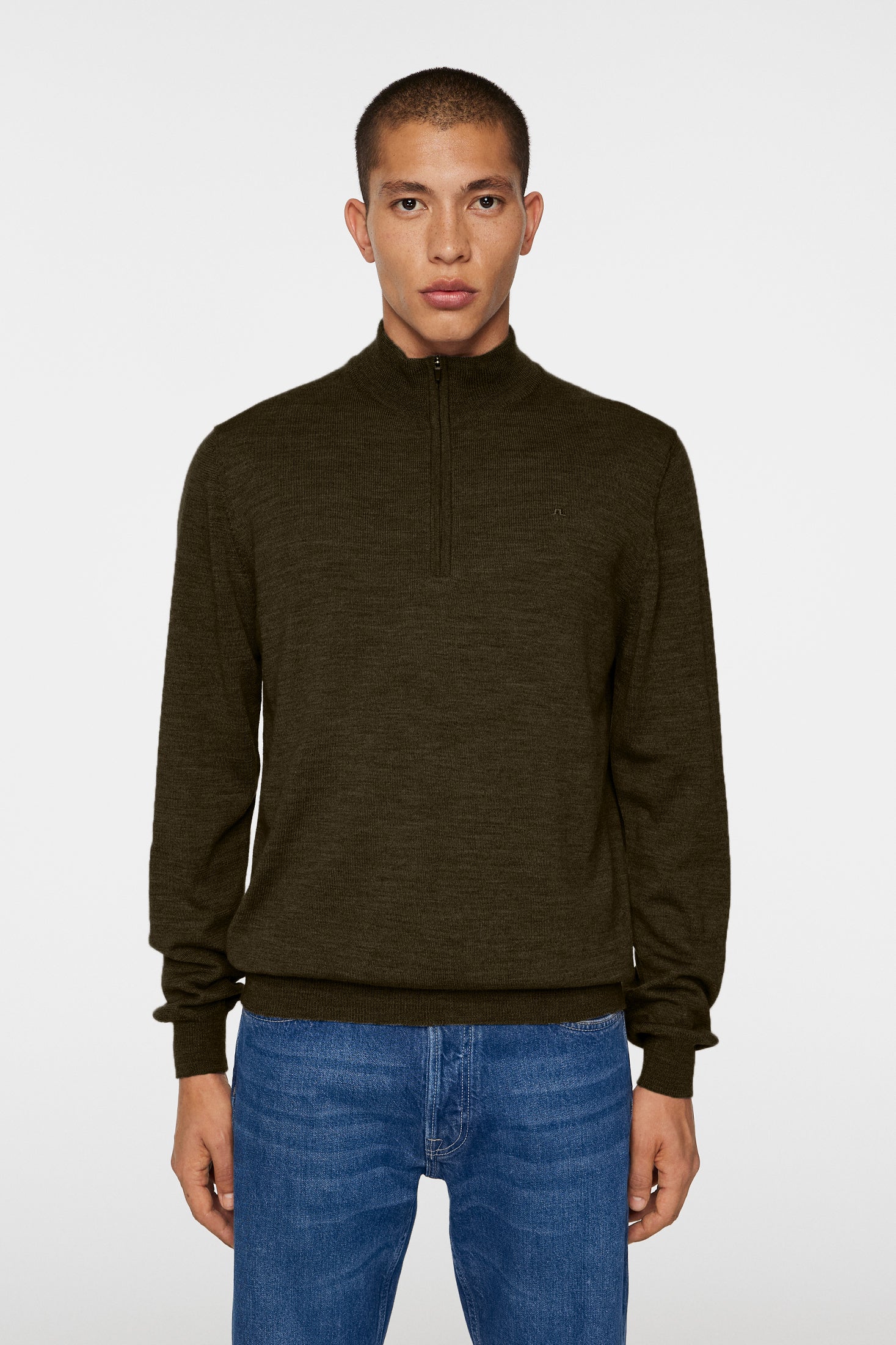 Kiyan Quarter Zip Sweater / Forest Green - Image 2