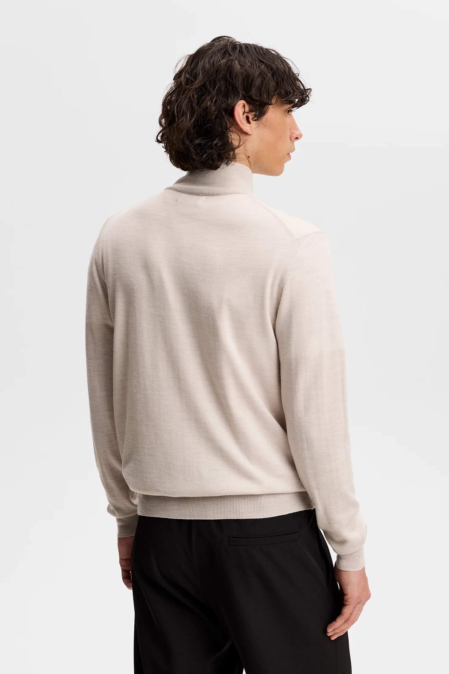 Kiyan Quarter Zip Sweater / Moonbeam Melange - Image 3