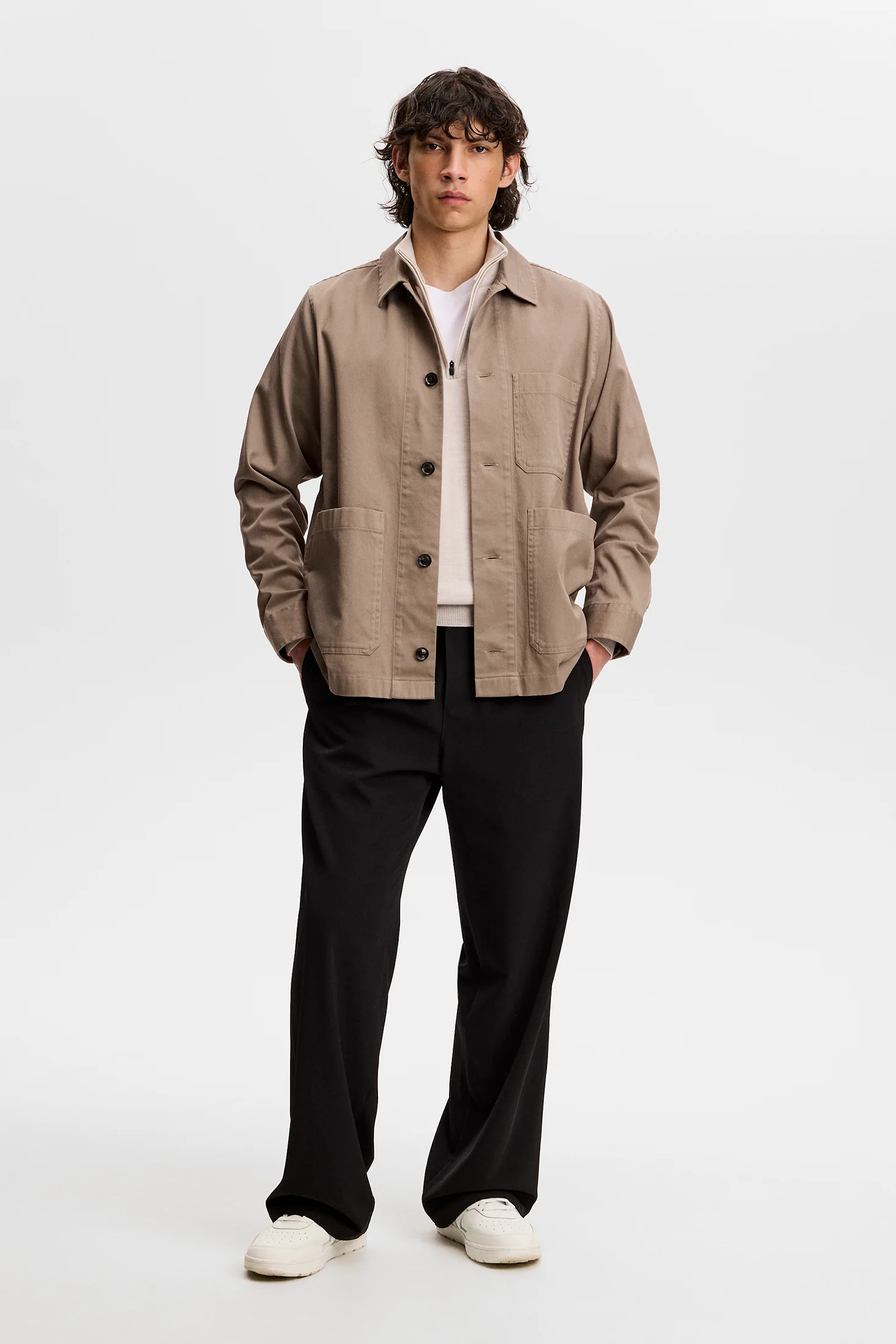 Kiyan Quarter Zip Sweater / Moonbeam Melange - Image 4