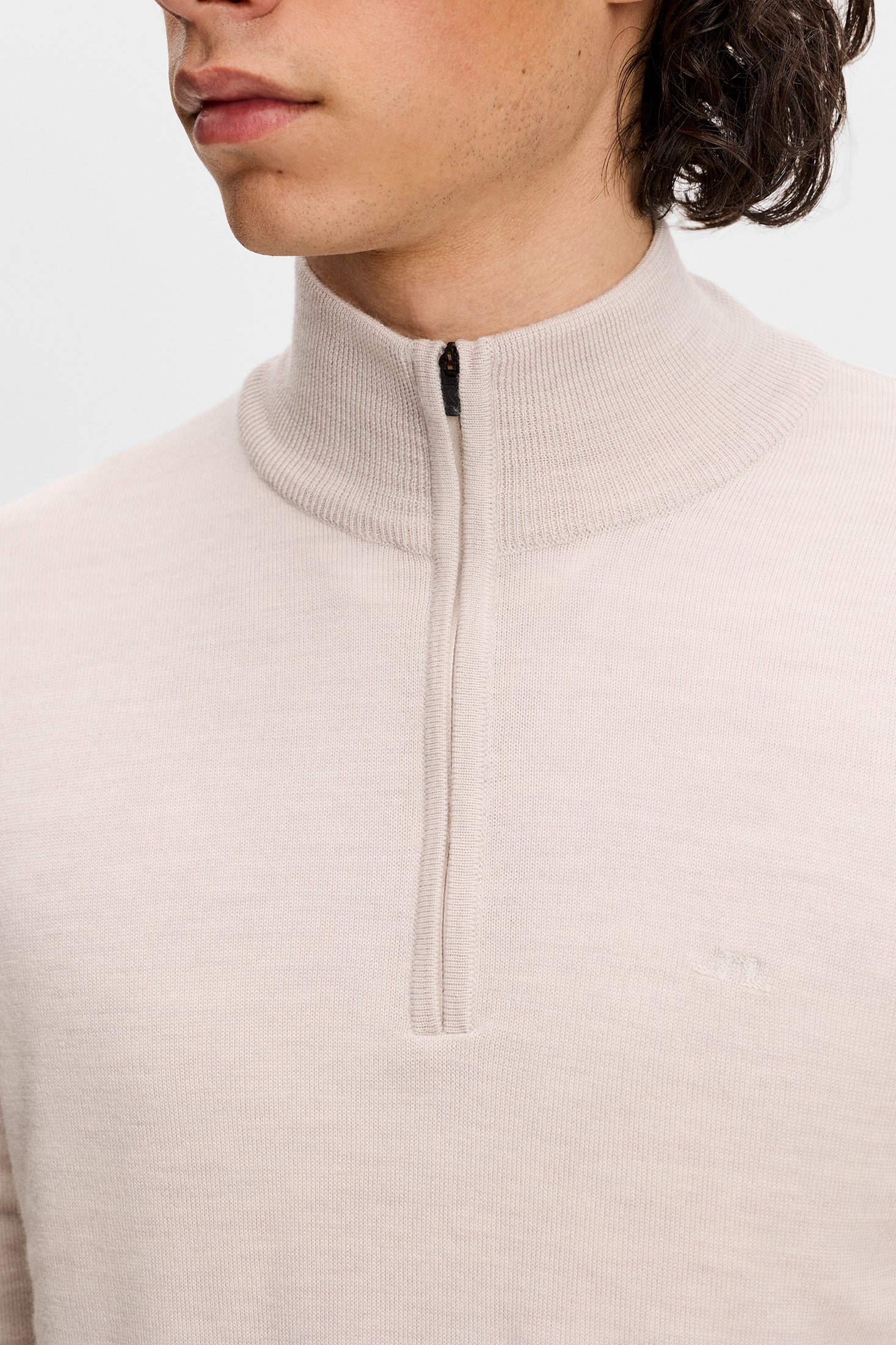 Kiyan Quarter Zip Sweater / Moonbeam Melange - Image 5