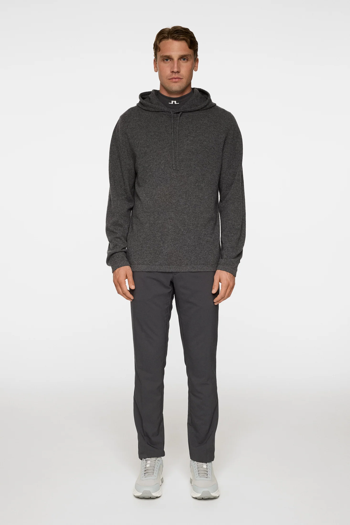 Kolton Cashmere Hoodie / Dark Grey Melange - Image 4