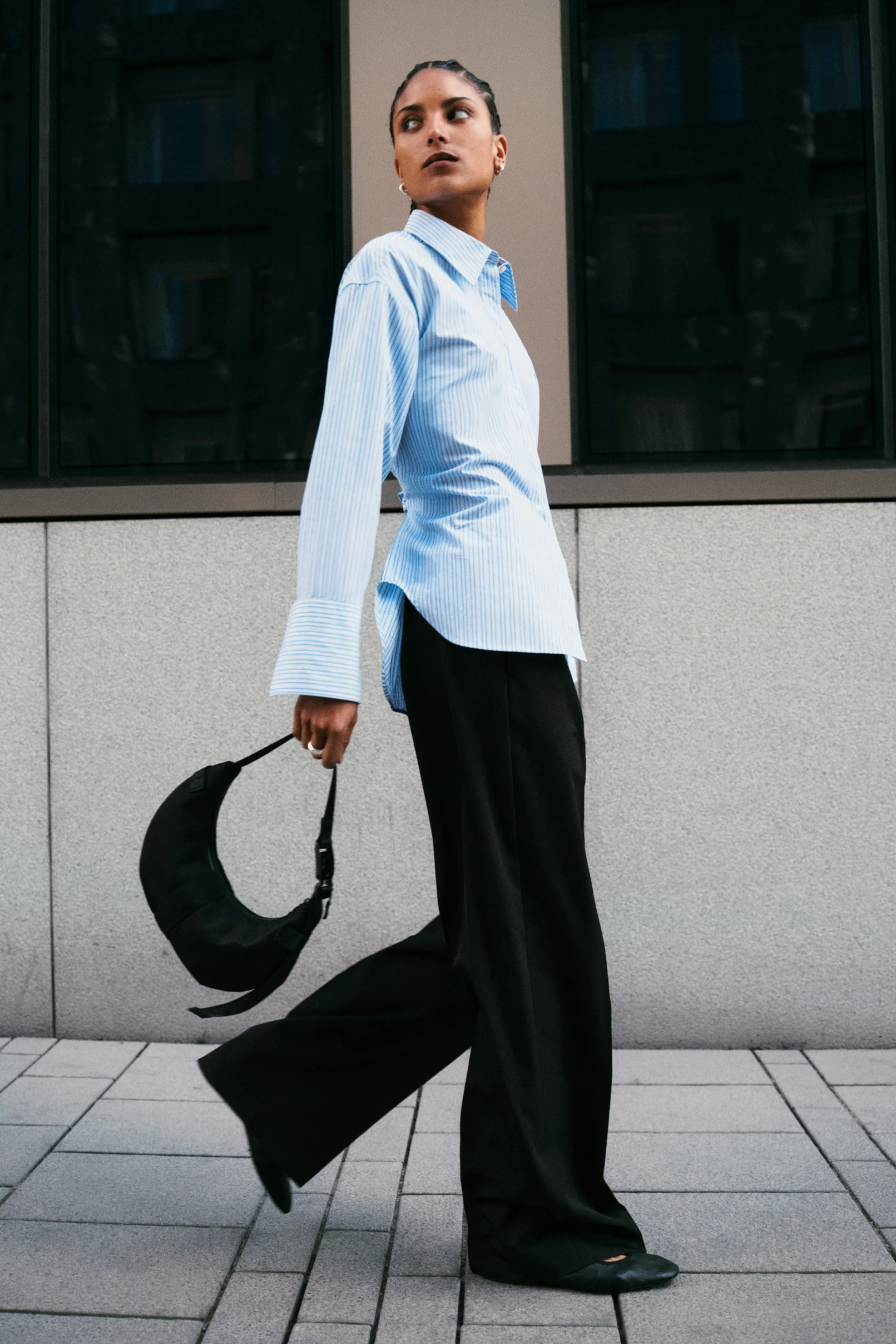 Kristina Cotton Stripe Shirt / Forget-Me-Not - Image 7
