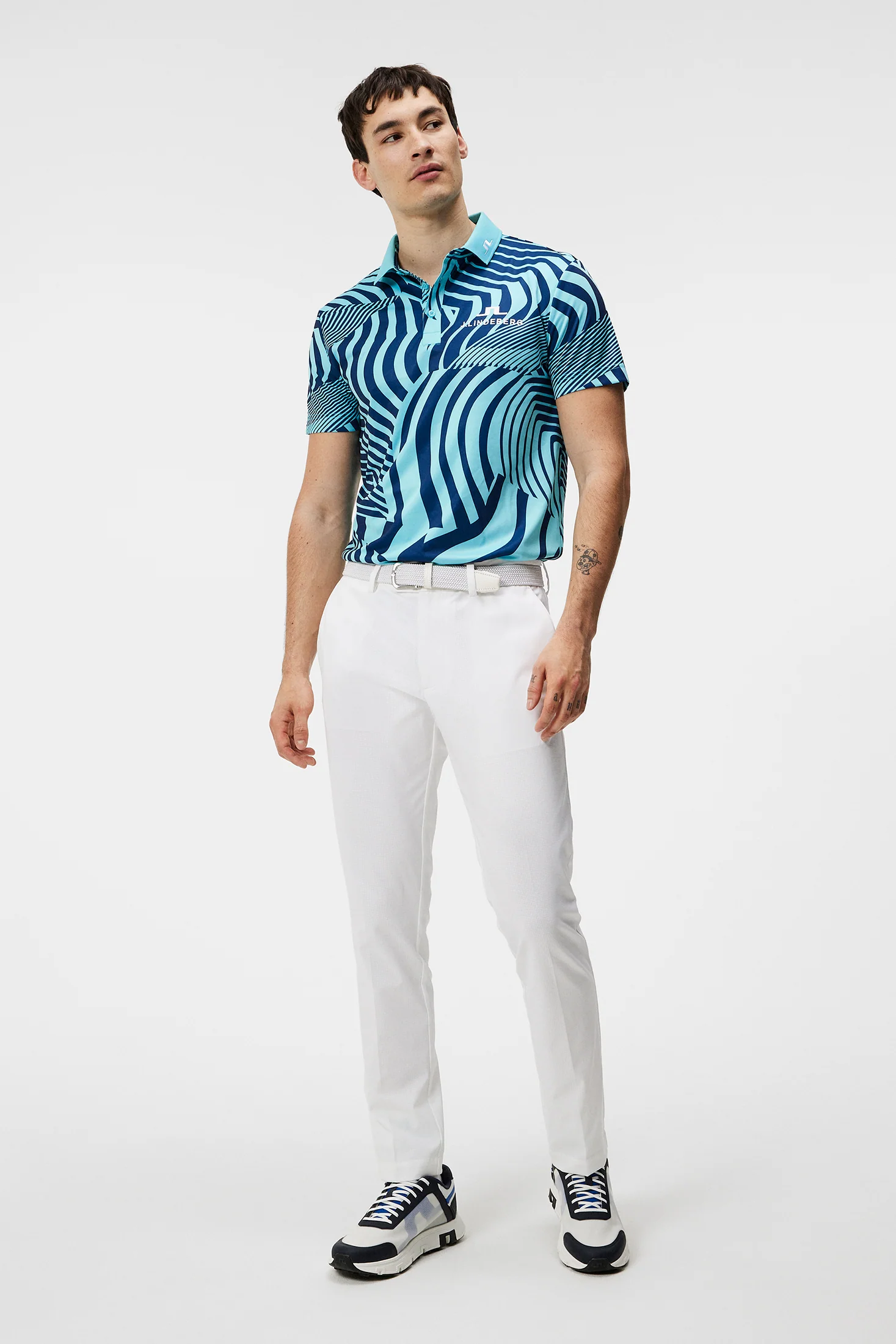 KV Tour Print Golf Polo / Dazzle Wave Blue Curacao - Image 5