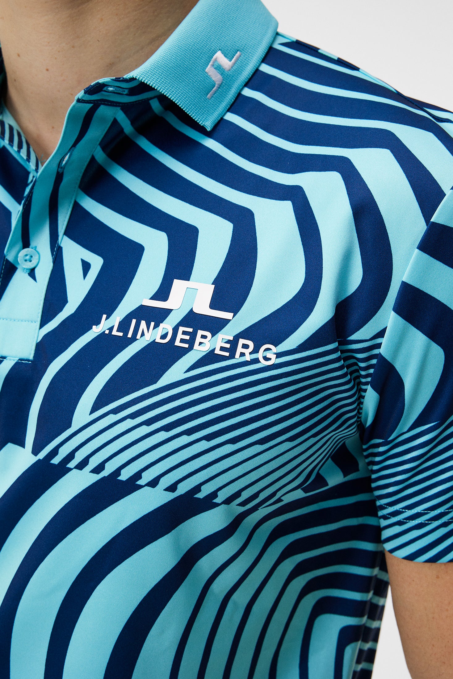 KV Tour Print Golf Polo / Dazzle Wave Blue Curacao - Image 7