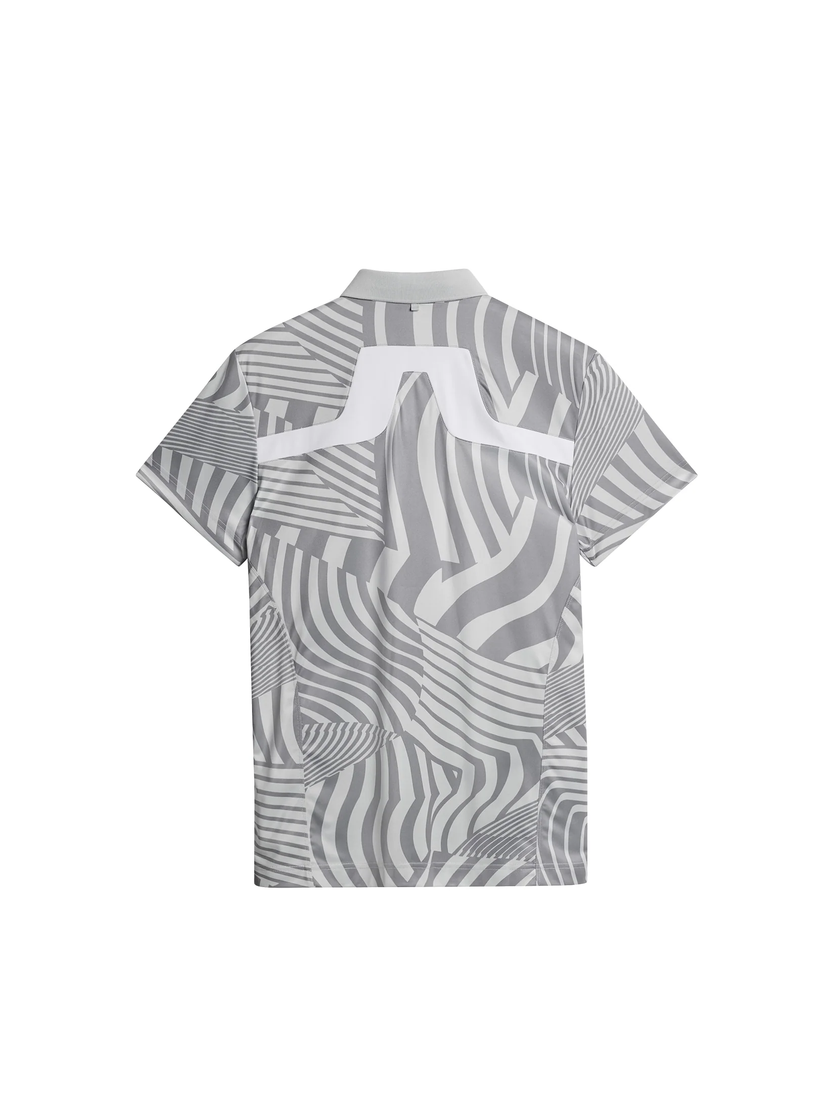 KV Tour Print Golf Polo / Dazzle Wave Light Grey Melange - Image 2
