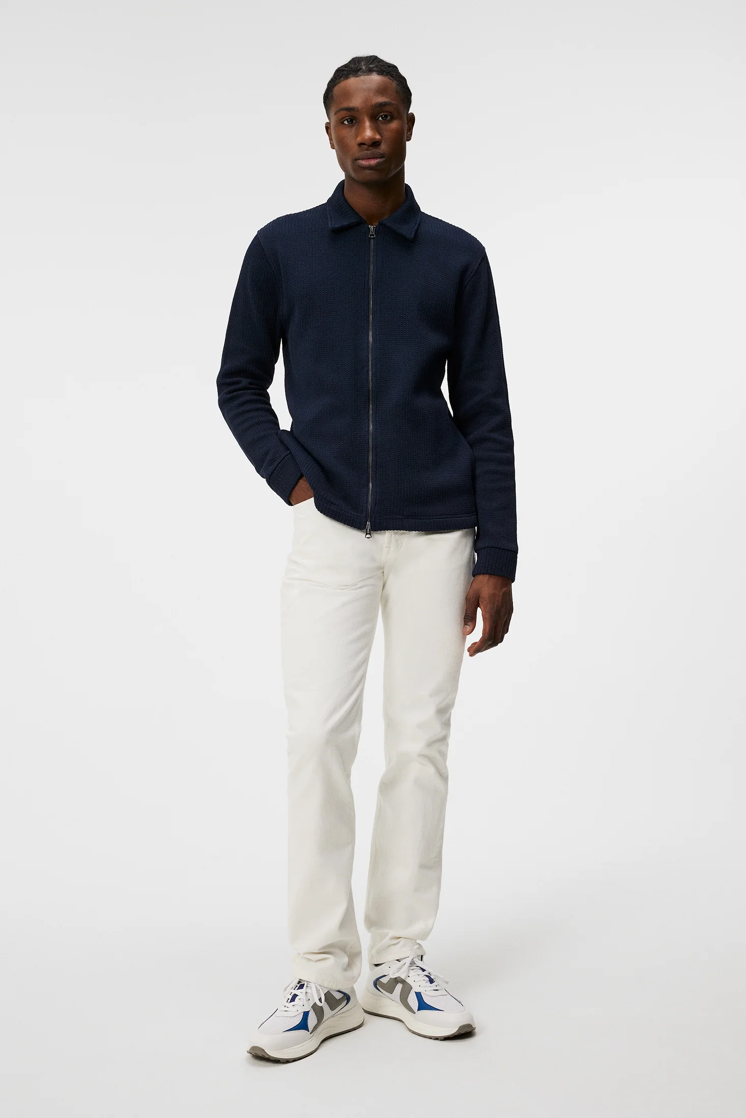 Lansa Jersey Zip Jacket / JL Navy - Image 4