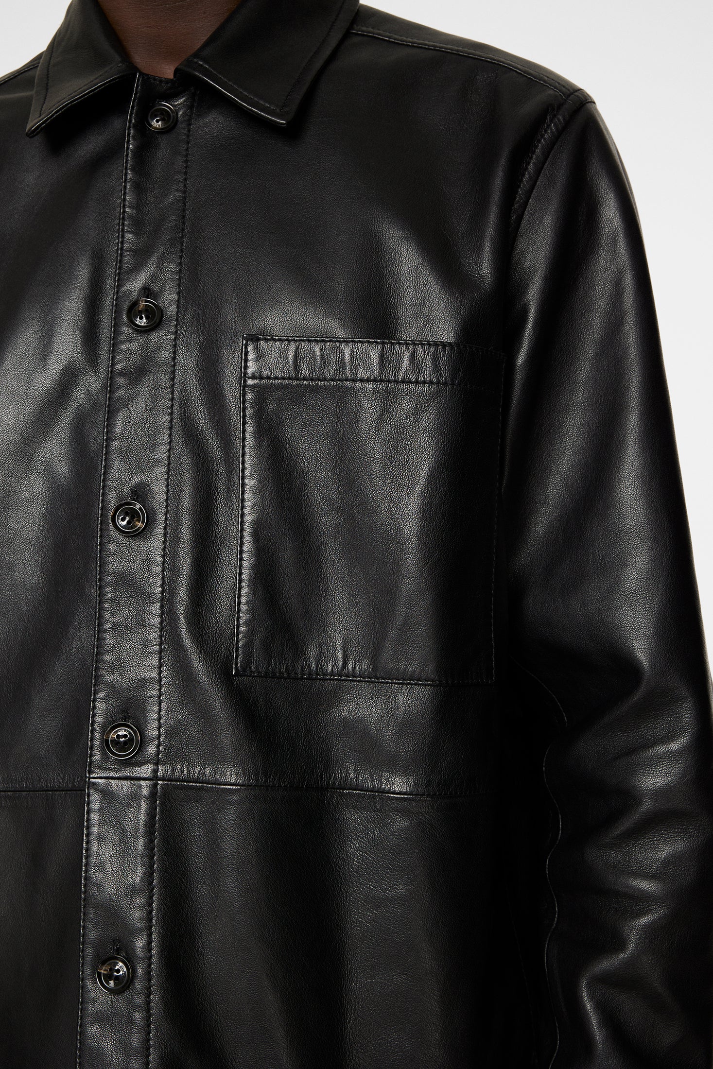 Lanson Leather Overshirt / Black - Image 6