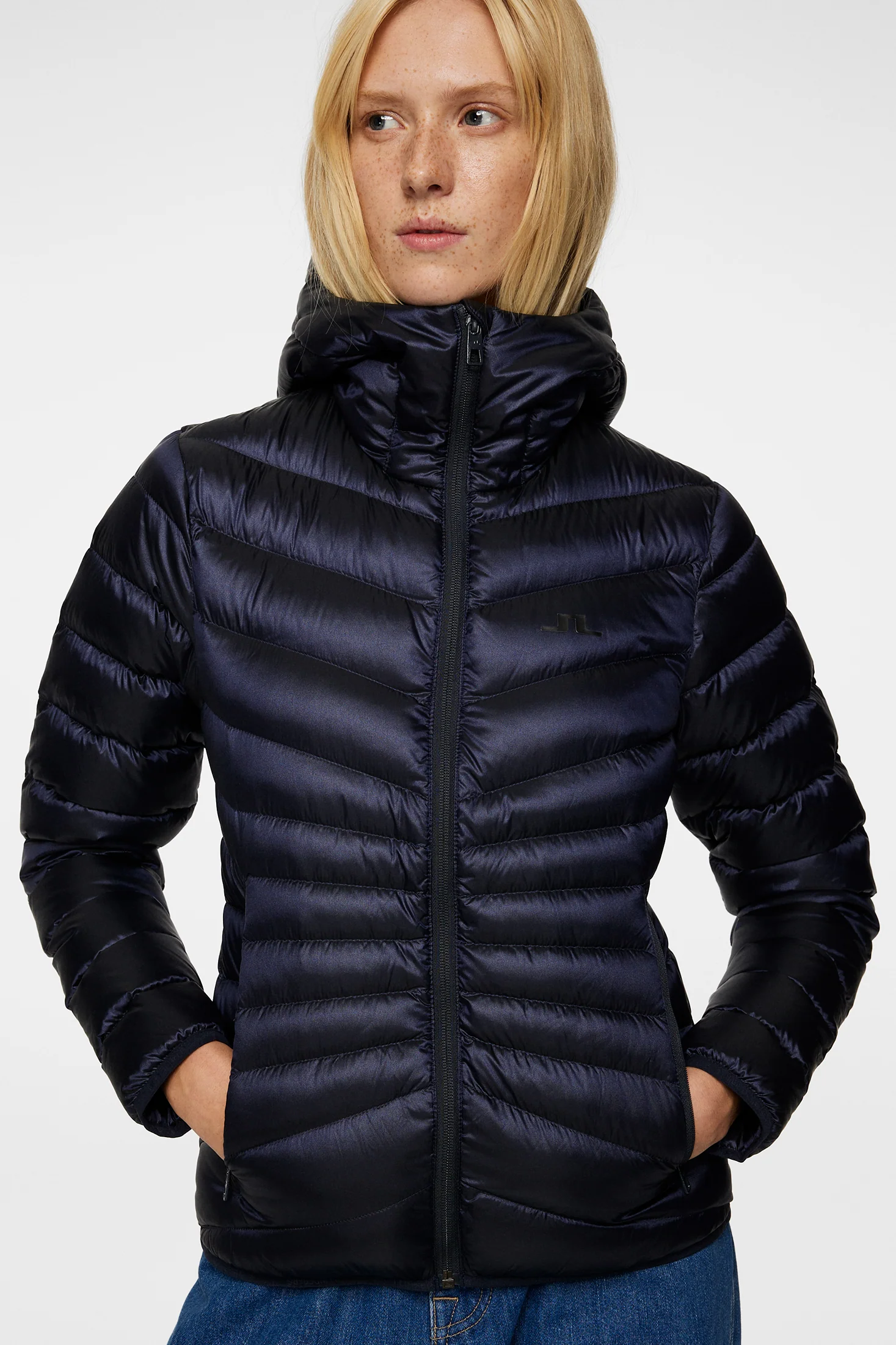 Lara Light Down Hood / JL Navy - Image 5