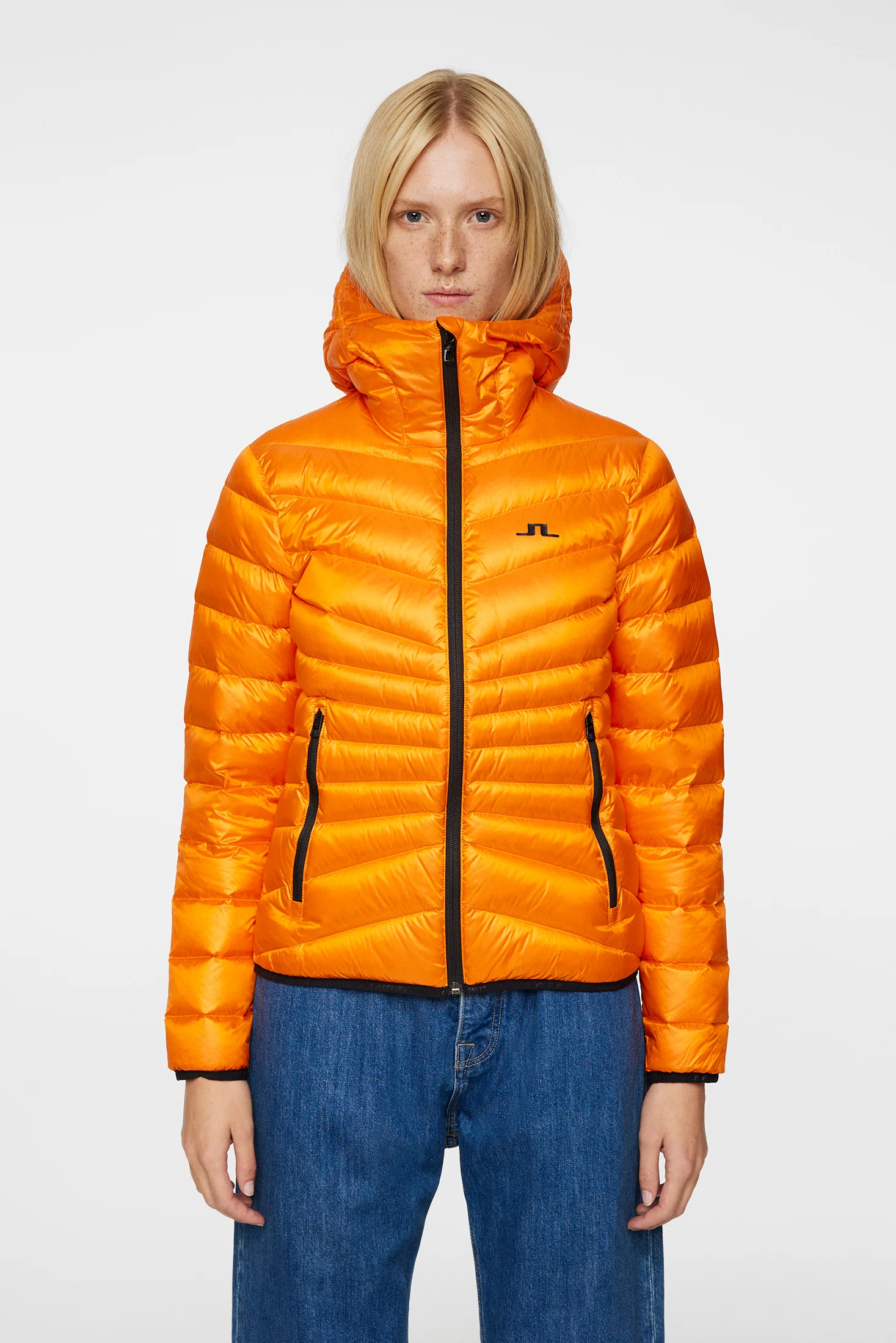 Lara Light Down Hood / Persimmon Orange - Image 2