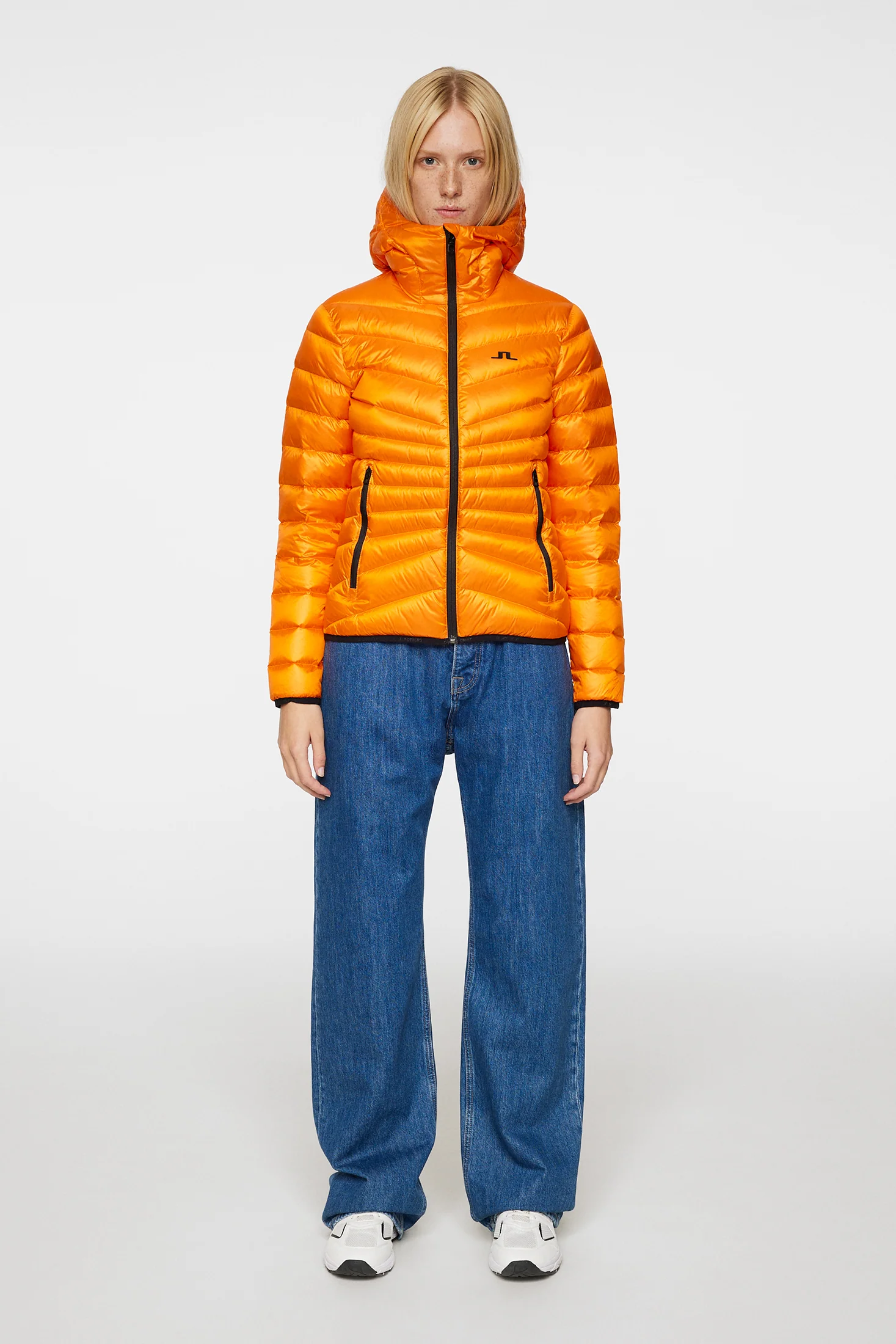 Lara Light Down Hood / Persimmon Orange - Image 4