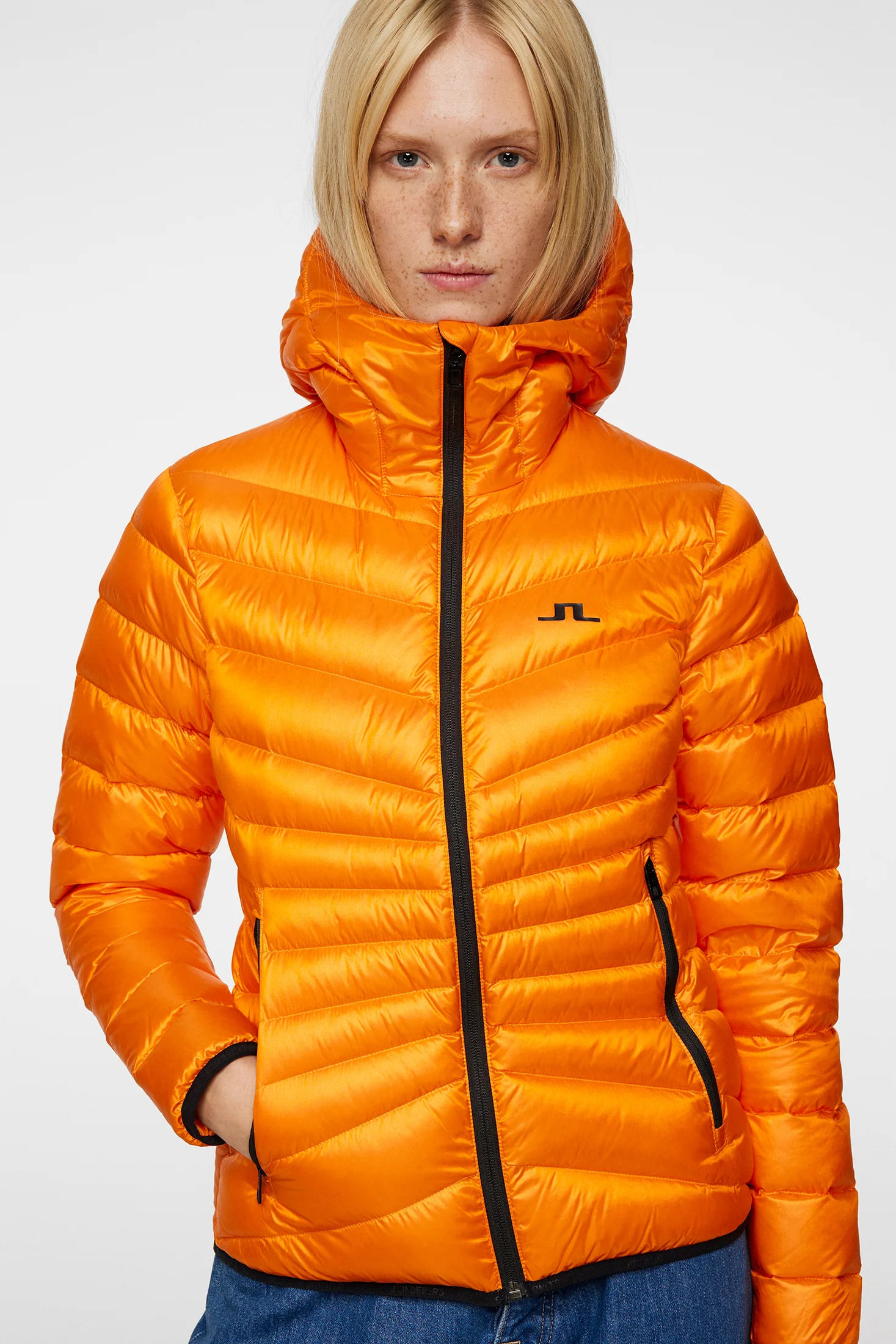 Lara Light Down Hood / Persimmon Orange - Image 5