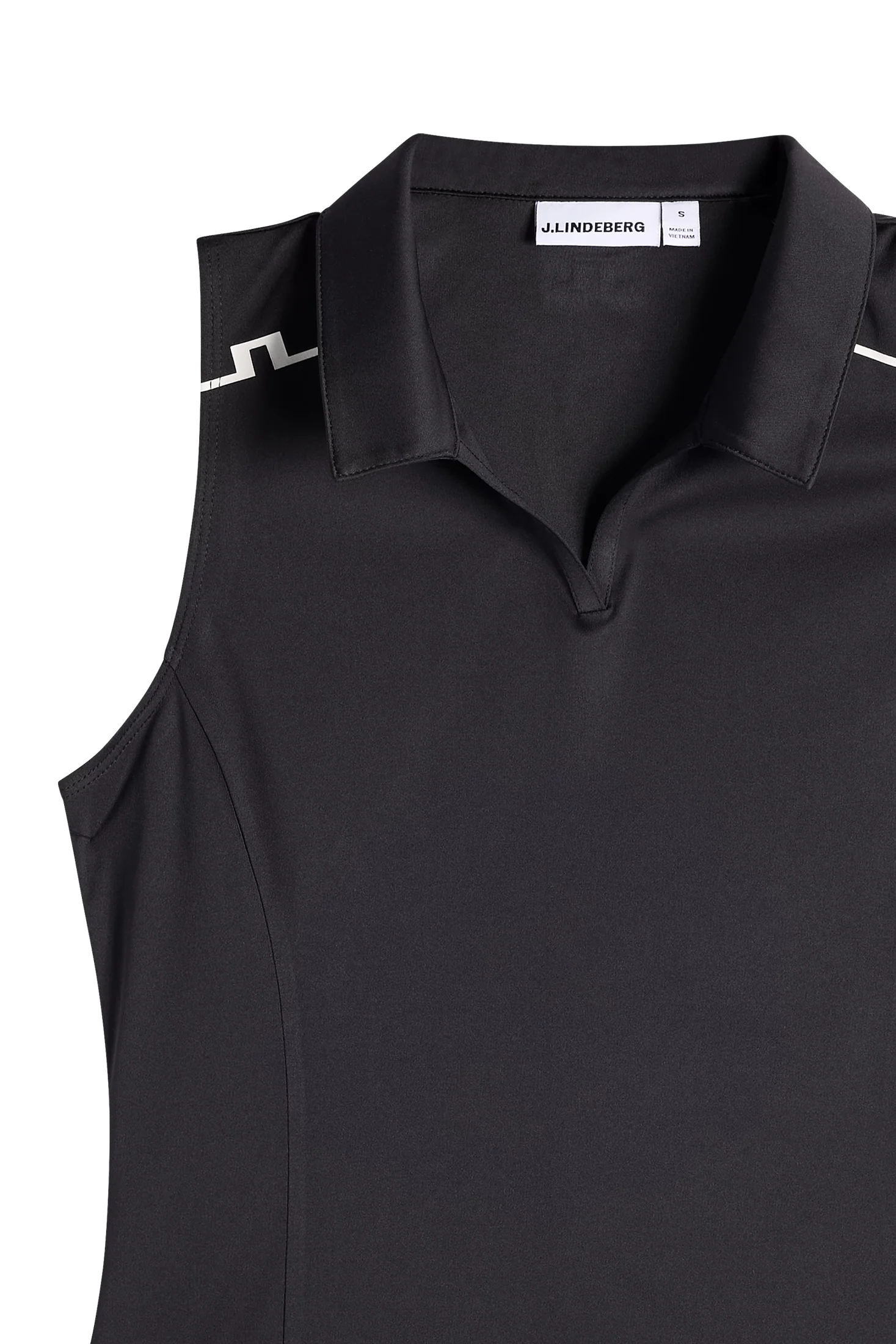 Leah Sleeveless Polo / Black - Image 6
