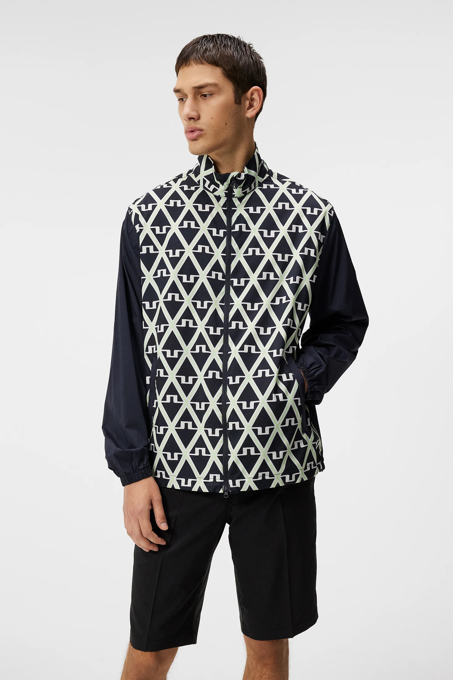 Lear printed Wind jacket / Geo JL Navy - Image 2