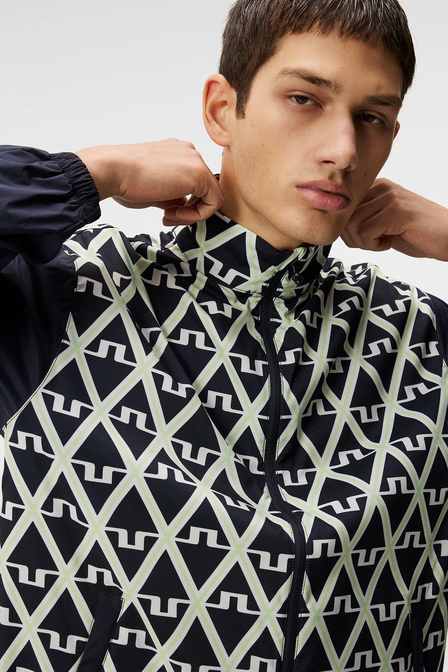 Lear printed Wind jacket / Geo JL Navy - Image 5