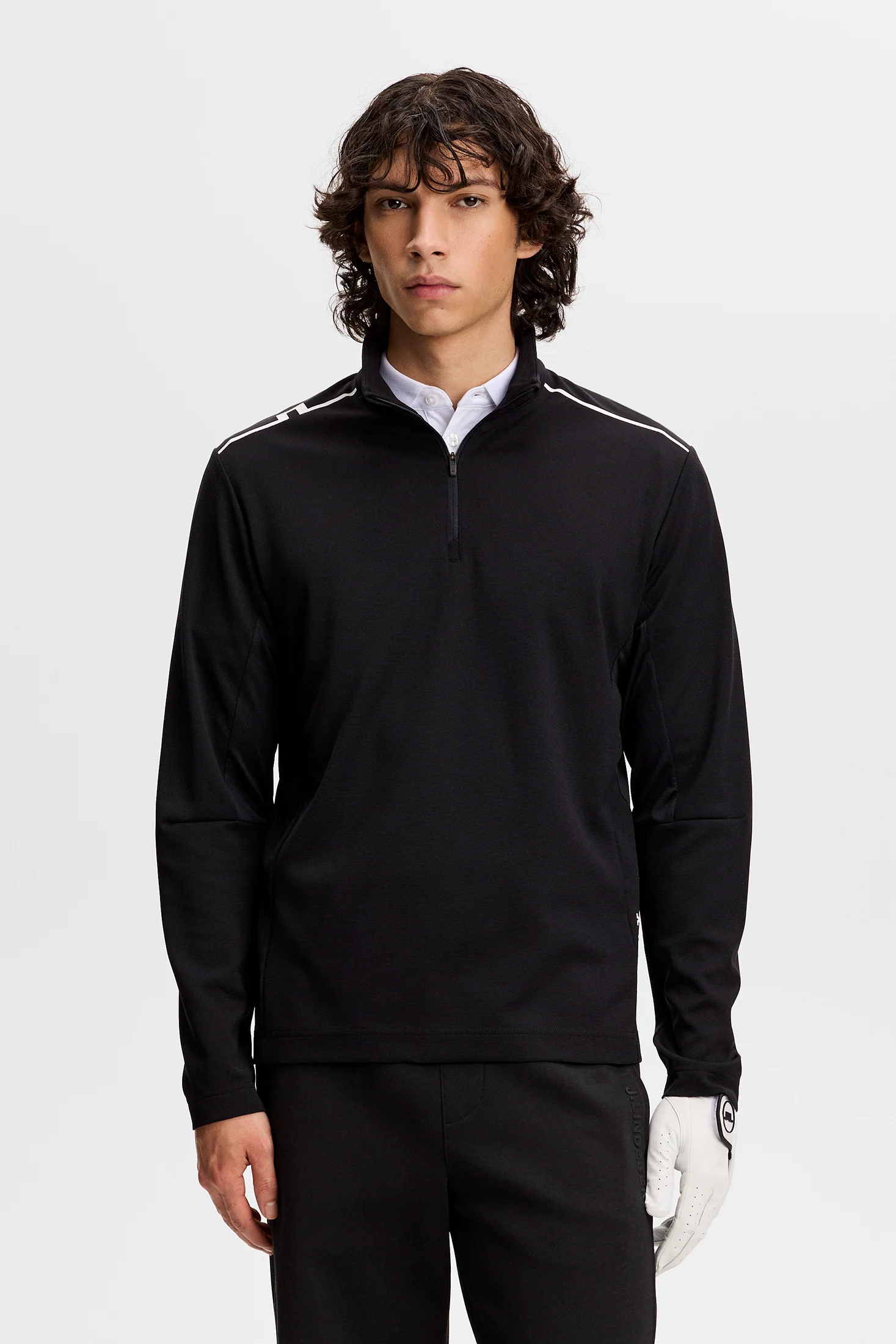 Leon Quarter Zip Mid Layer / Black - Image 2