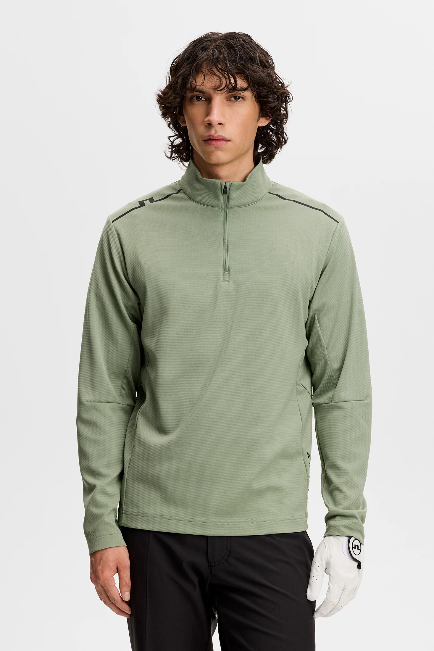 Leon Quarter Zip Mid Layer / Hedge Green - Image 2