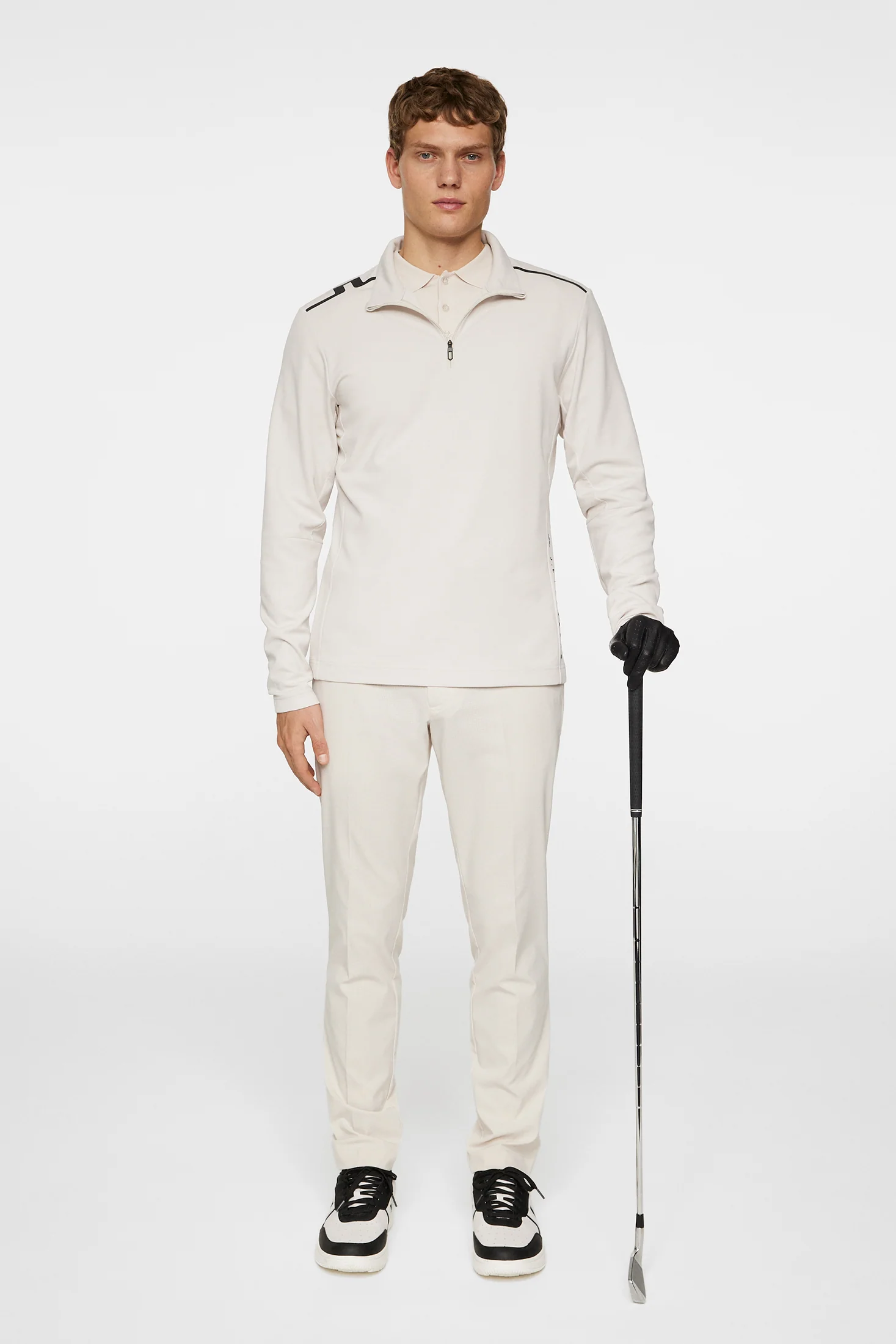 Leon Quarter Zip Mid Layer / Moonbeam - Image 4