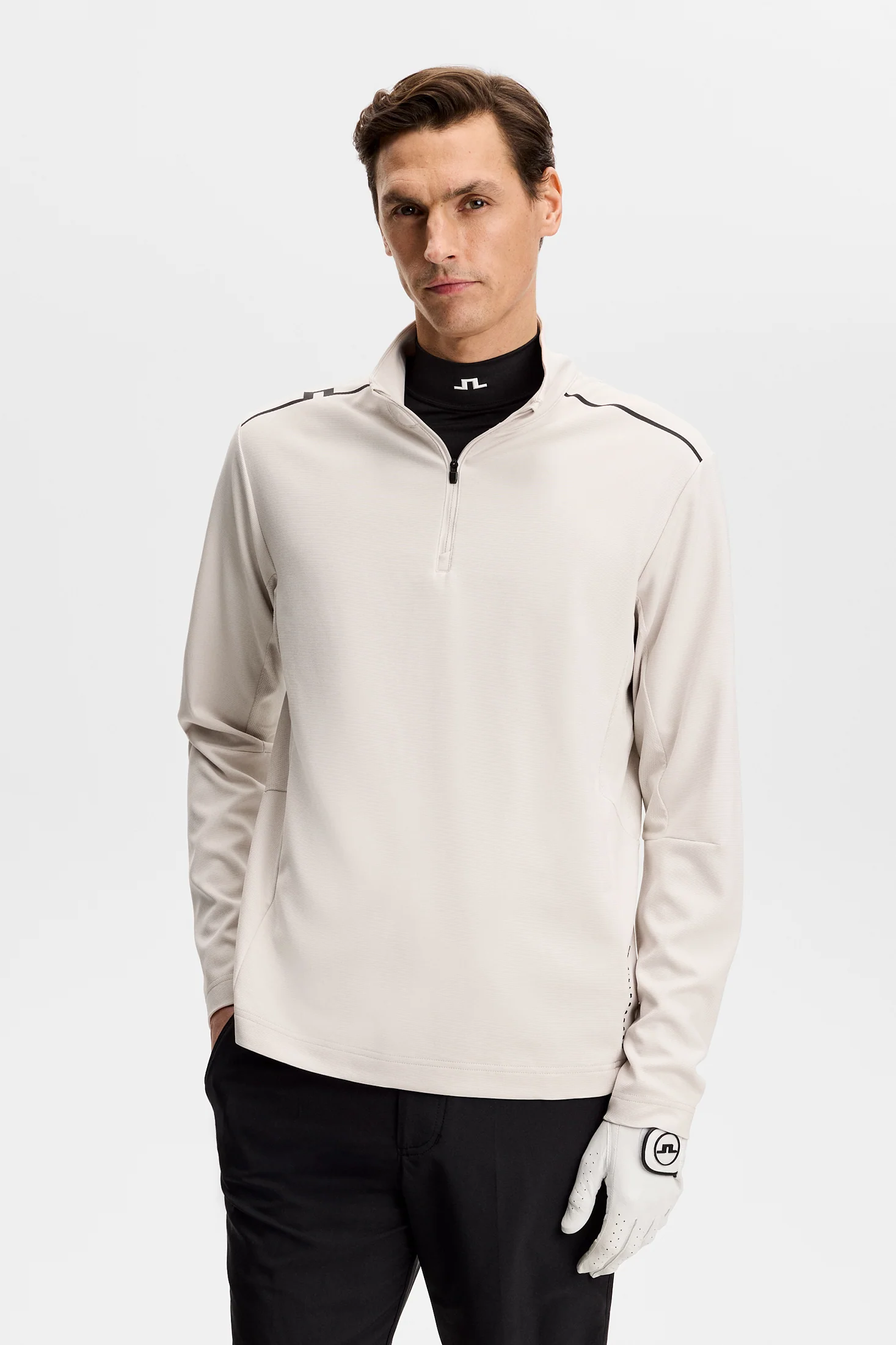Leon Quarter Zip Mid Layer / Moonbeam - Image 2