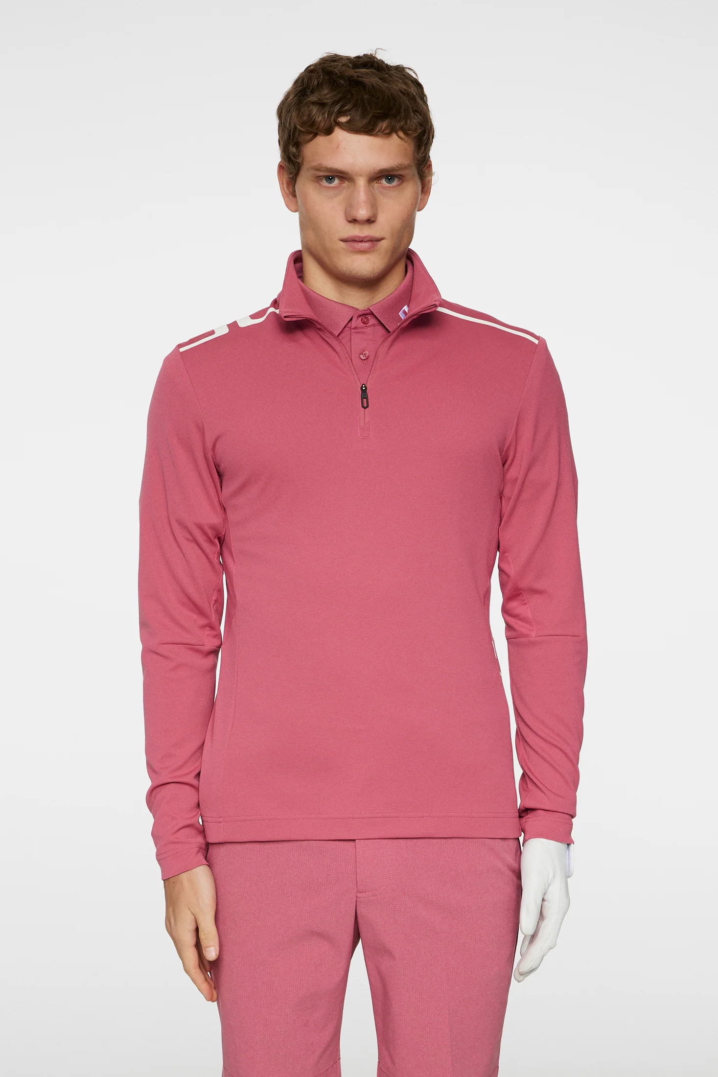 Leon Quarter Zip Mid Layer / Rose Wine - Image 2