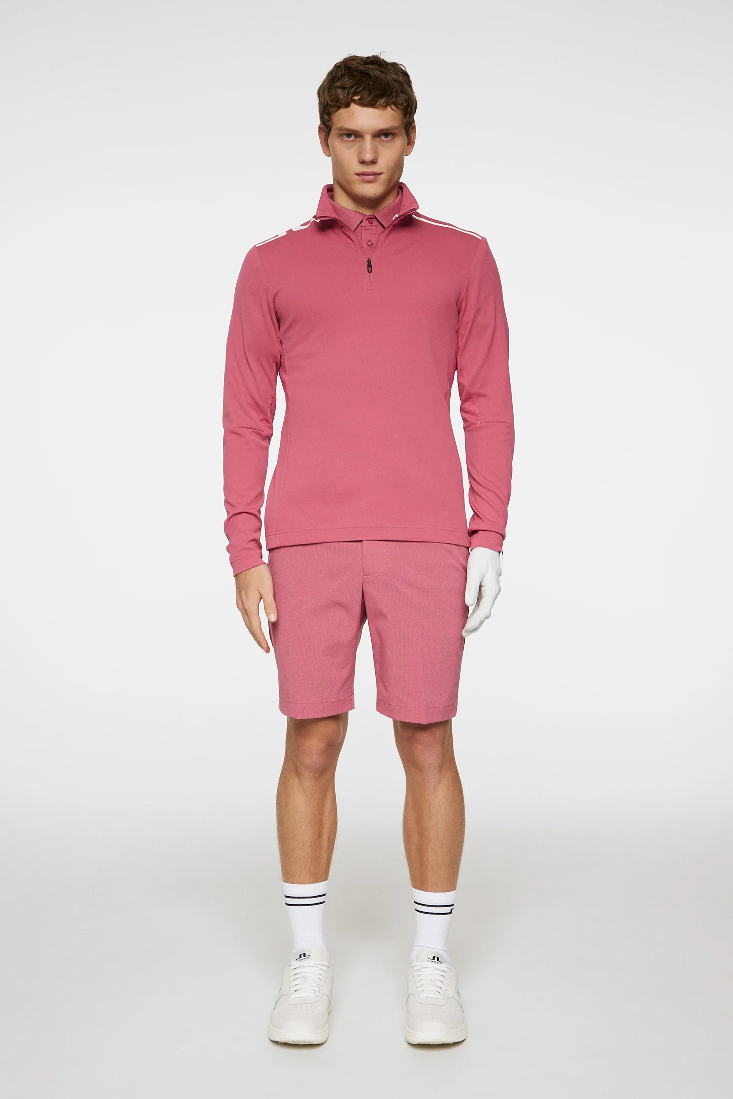Leon Quarter Zip Mid Layer / Rose Wine - Image 4