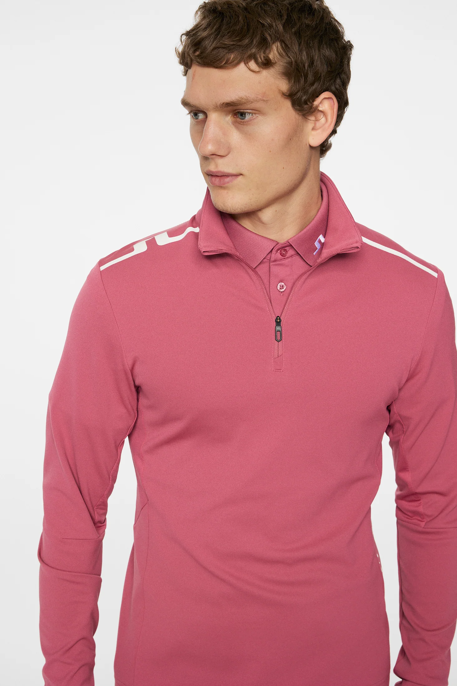 Leon Quarter Zip Mid Layer / Rose Wine - Image 5