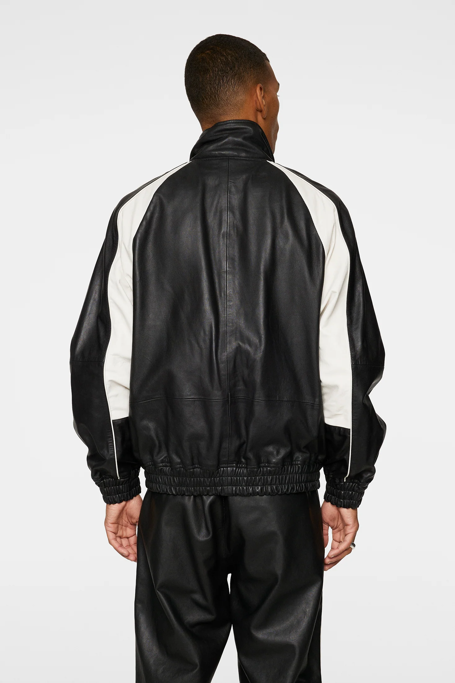 Lex Leather Track Jacket / Black - Image 3
